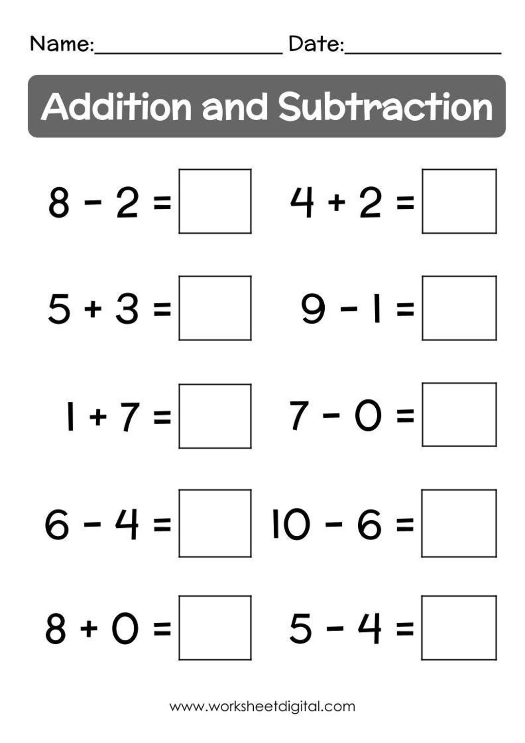 Free Printable Addition And Subtraction Elementary Math Worksheet Worksheets Library Free Printable Addition And Subtraction Elementary Math Worksheet Worksheets Library