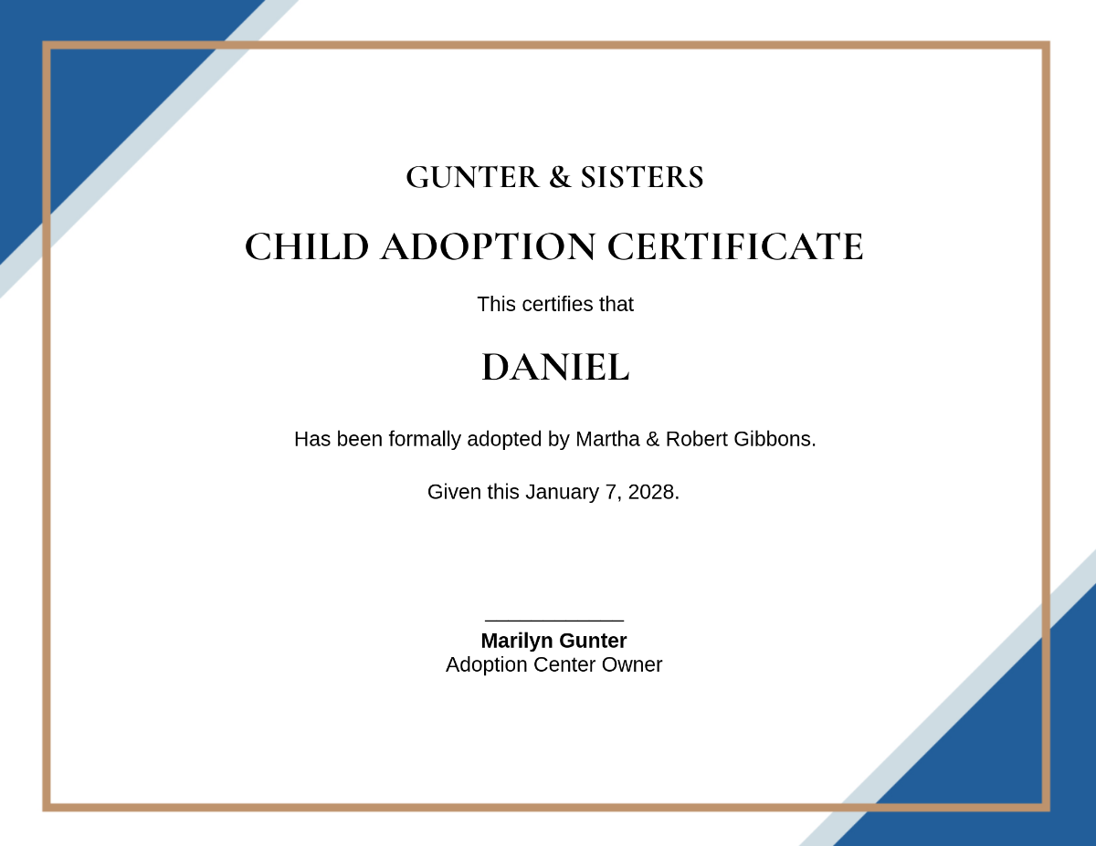 Free Printable Adoption Certificate Templates To Customize Online