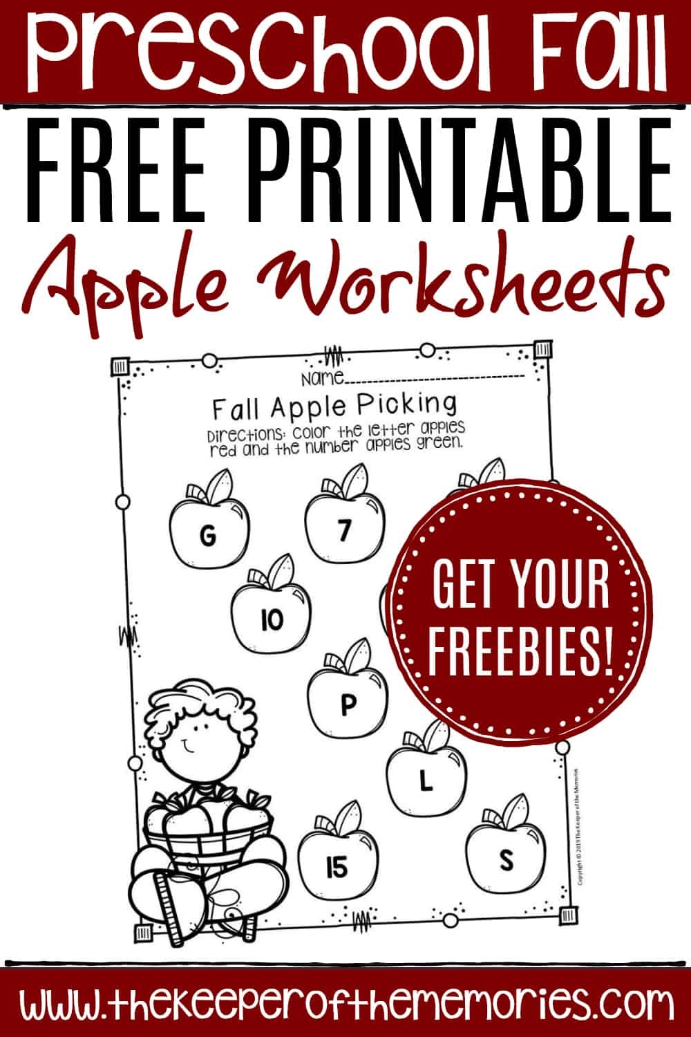 Free Kindergarten Apple Worksheets