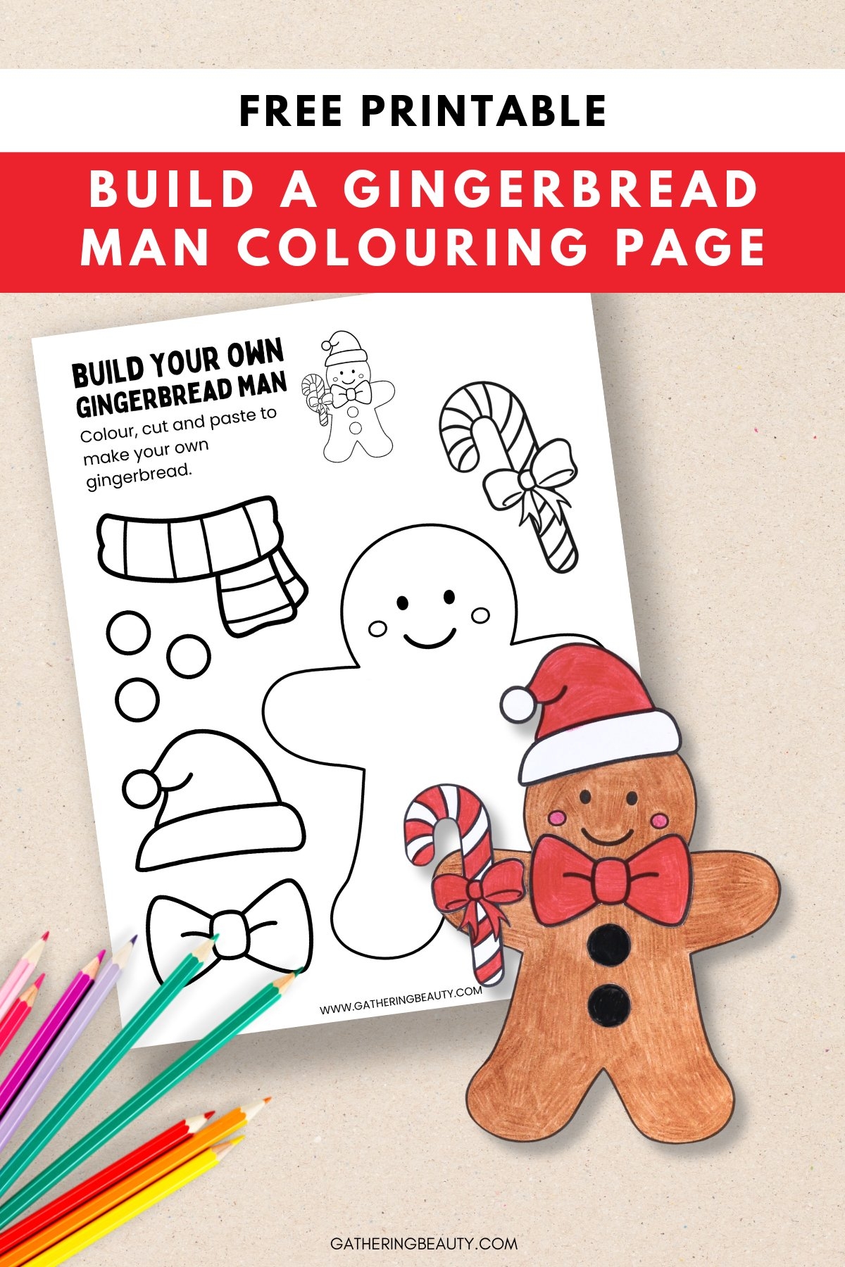 Free Printable Cutting Worksheets Gingerbread