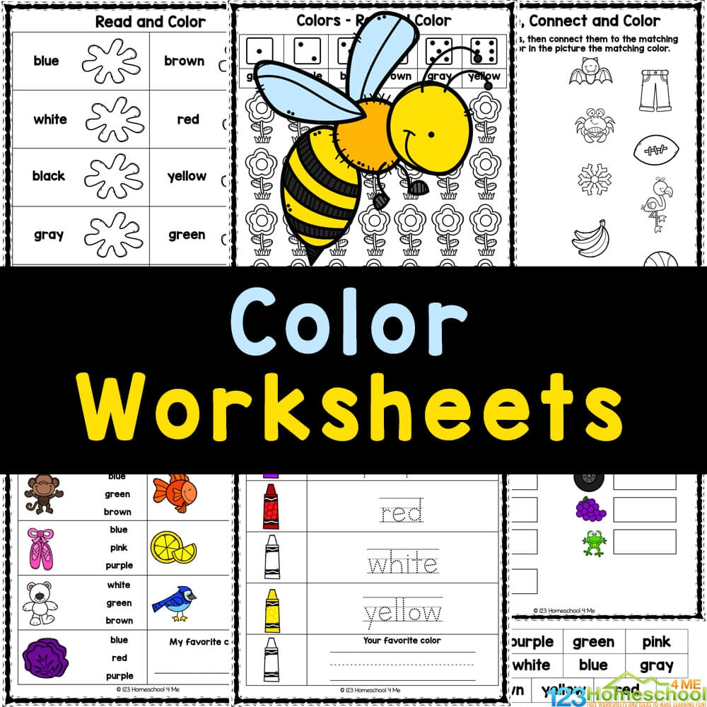 FREE Printable Color Worksheets For Kids