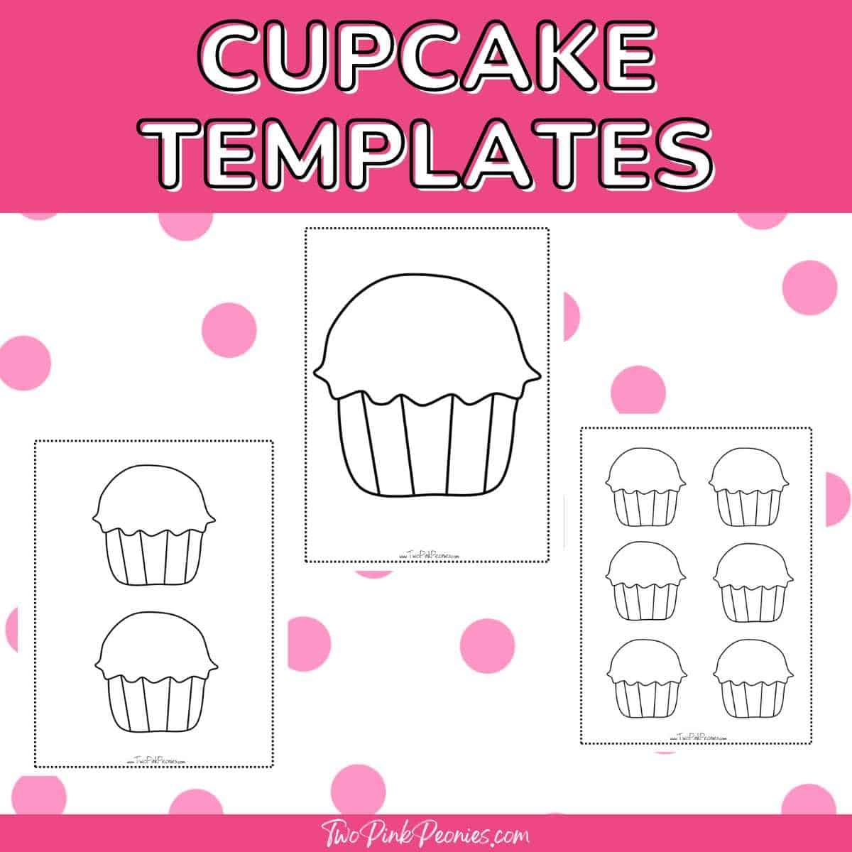 Free Printable Cupcake Templates free Instant PDF Download 
