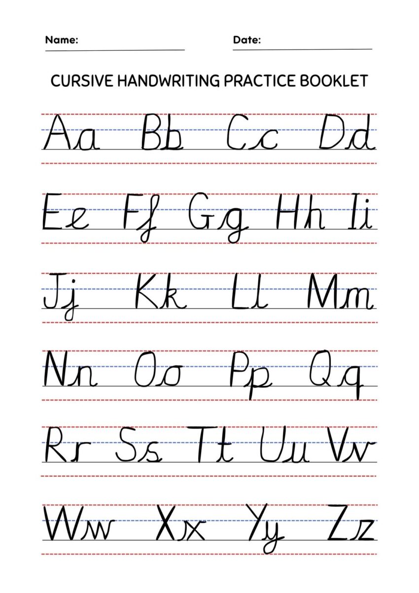 Free Printable Cursive Writing Worksheet Templates Canva