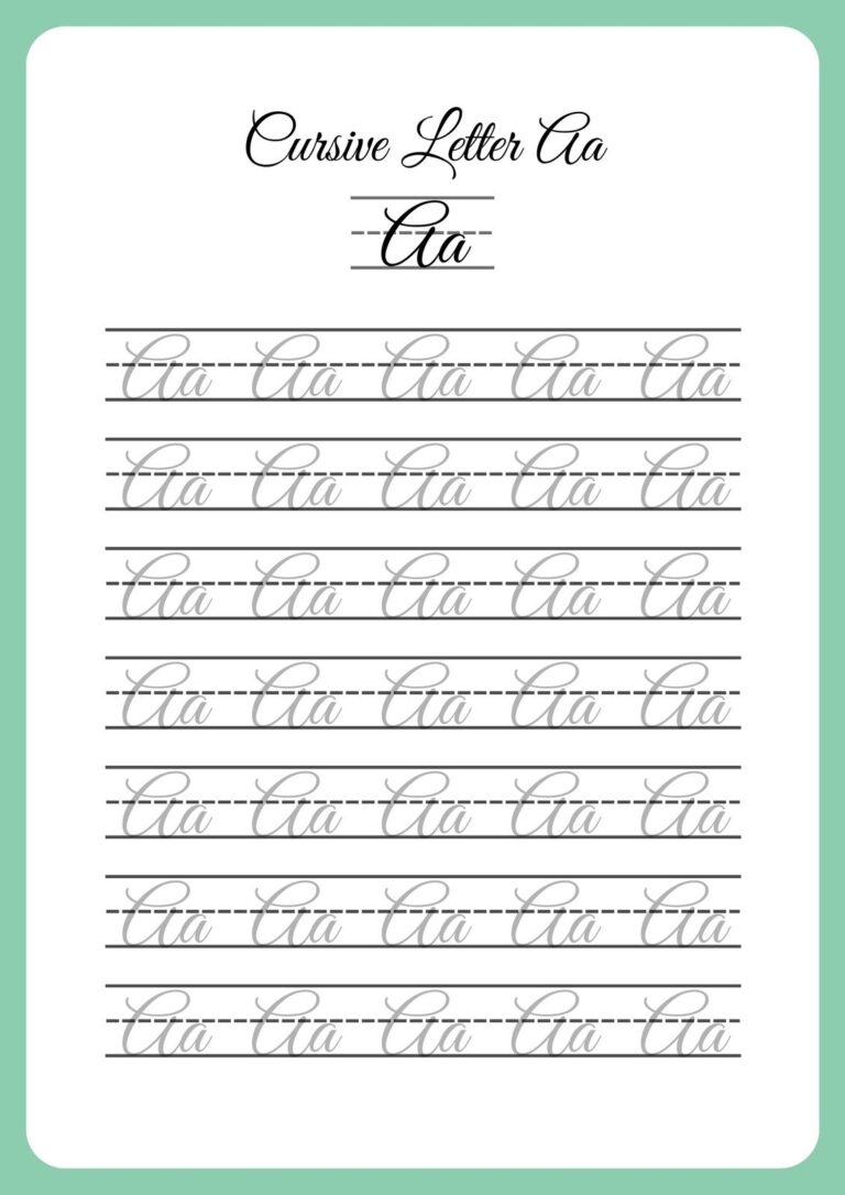 Free Printable Cursive Writing Worksheet Templates Canva