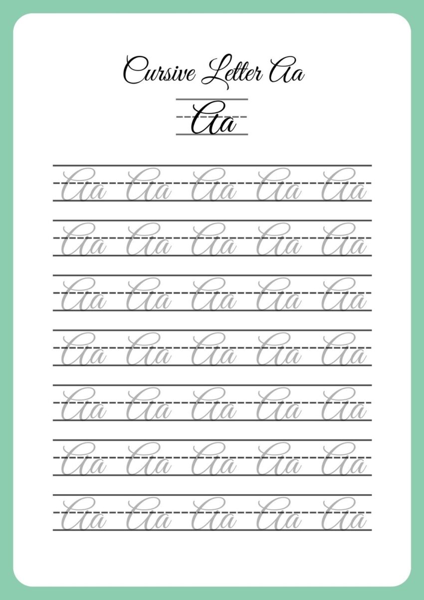 Free Printable Cursive Writing Worksheet Templates Canva