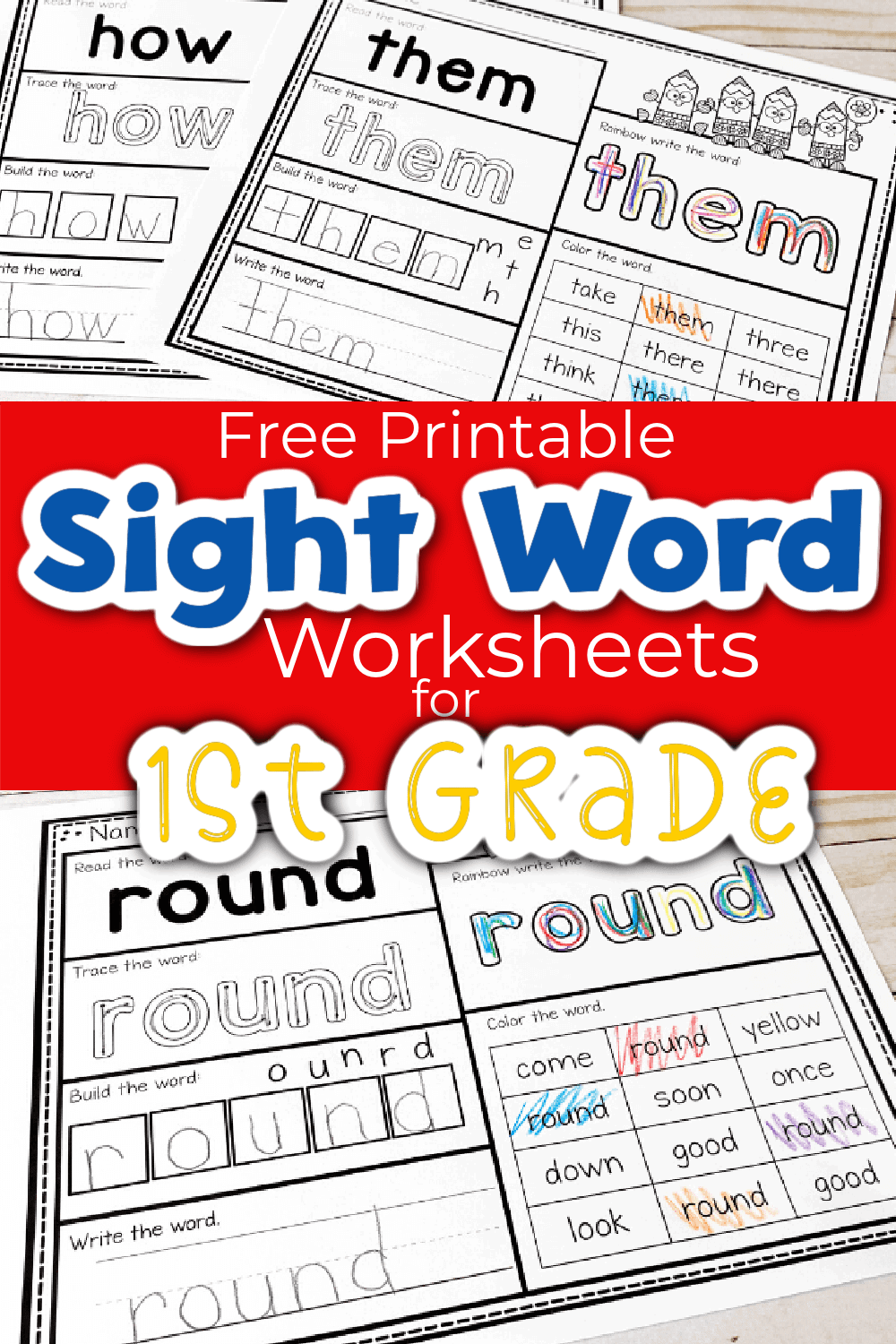Free Siteword Worksheets For 1st Grade