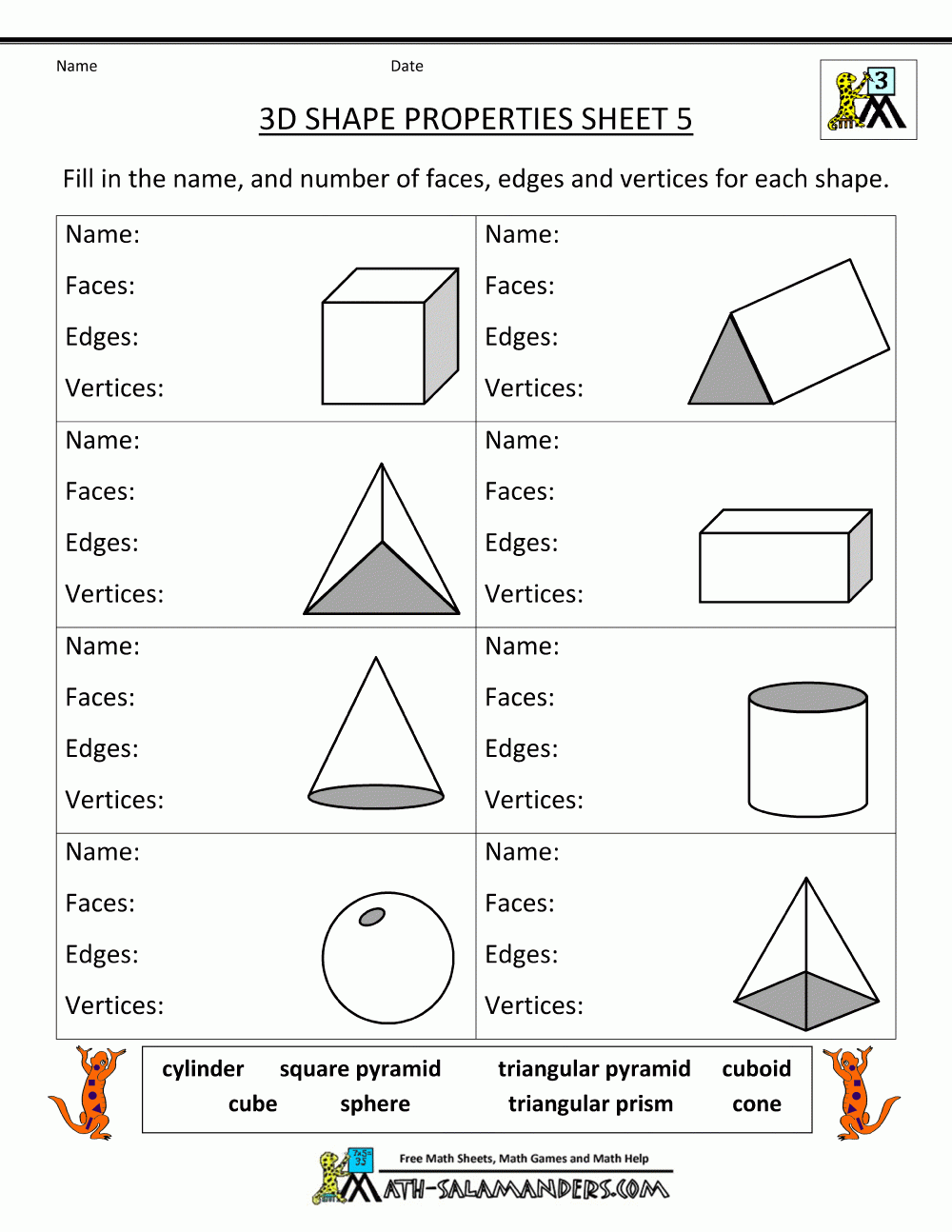 Free Printable Geometry Worksheets 3rd Grade Geometry Worksheets Worksheets Library