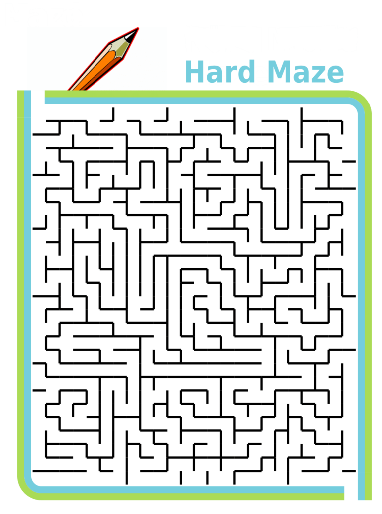 Free Printable Hard Maze