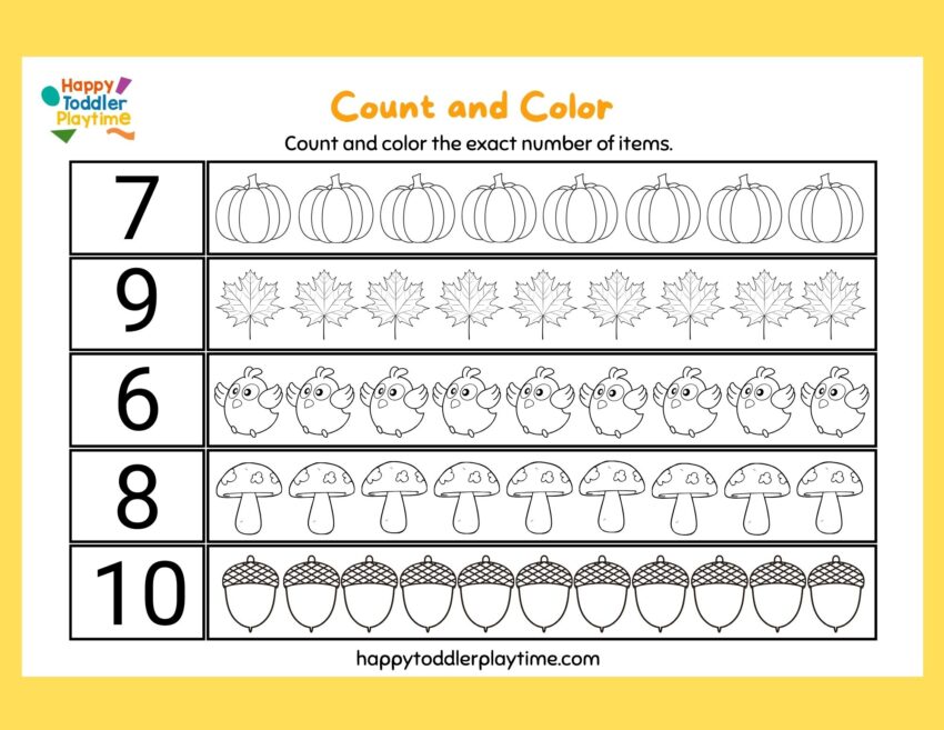 Free Printable Kindergarten Counting Worksheets Happy Toddler Playtime