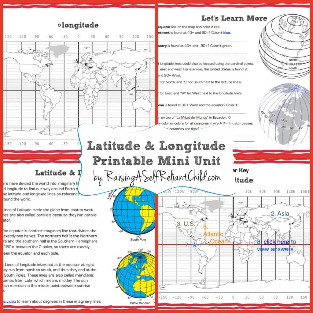Free Printable Mini Unit Latitude And Longitude For Kids Free Printable Mini Unit Latitude And Longitude For Kids