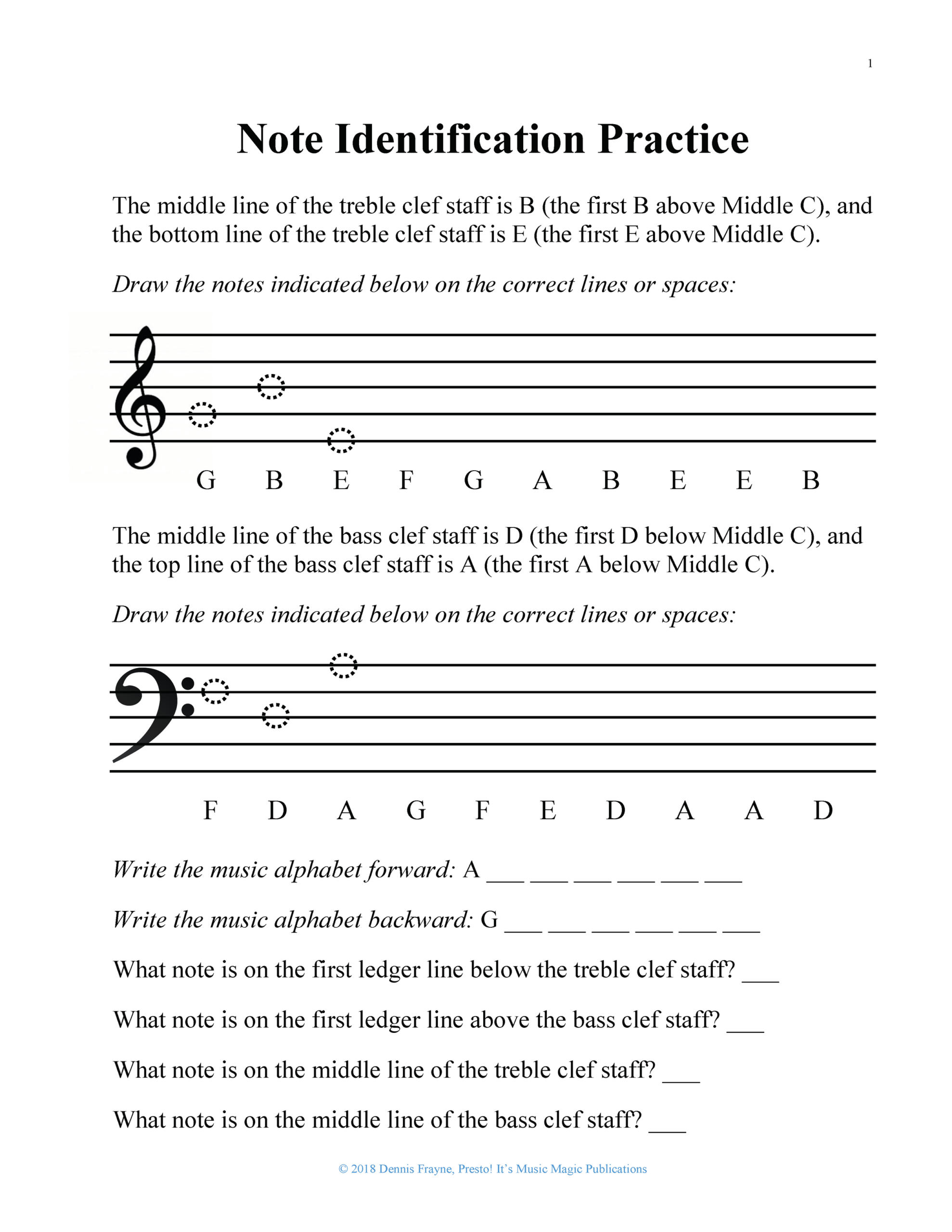FREE Printable Music Note Naming Worksheets Presto It s Music Magic Publishing FREE Printable Music Note Naming Worksheets Presto It s Music Magic Publishing