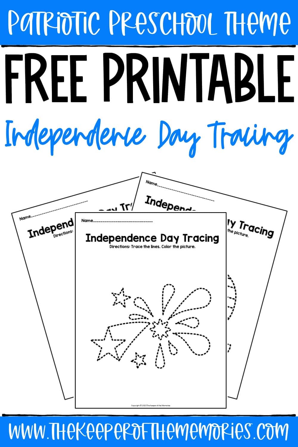 Free Printable Patriotic Tracing Worksheets The Keeper Of The 