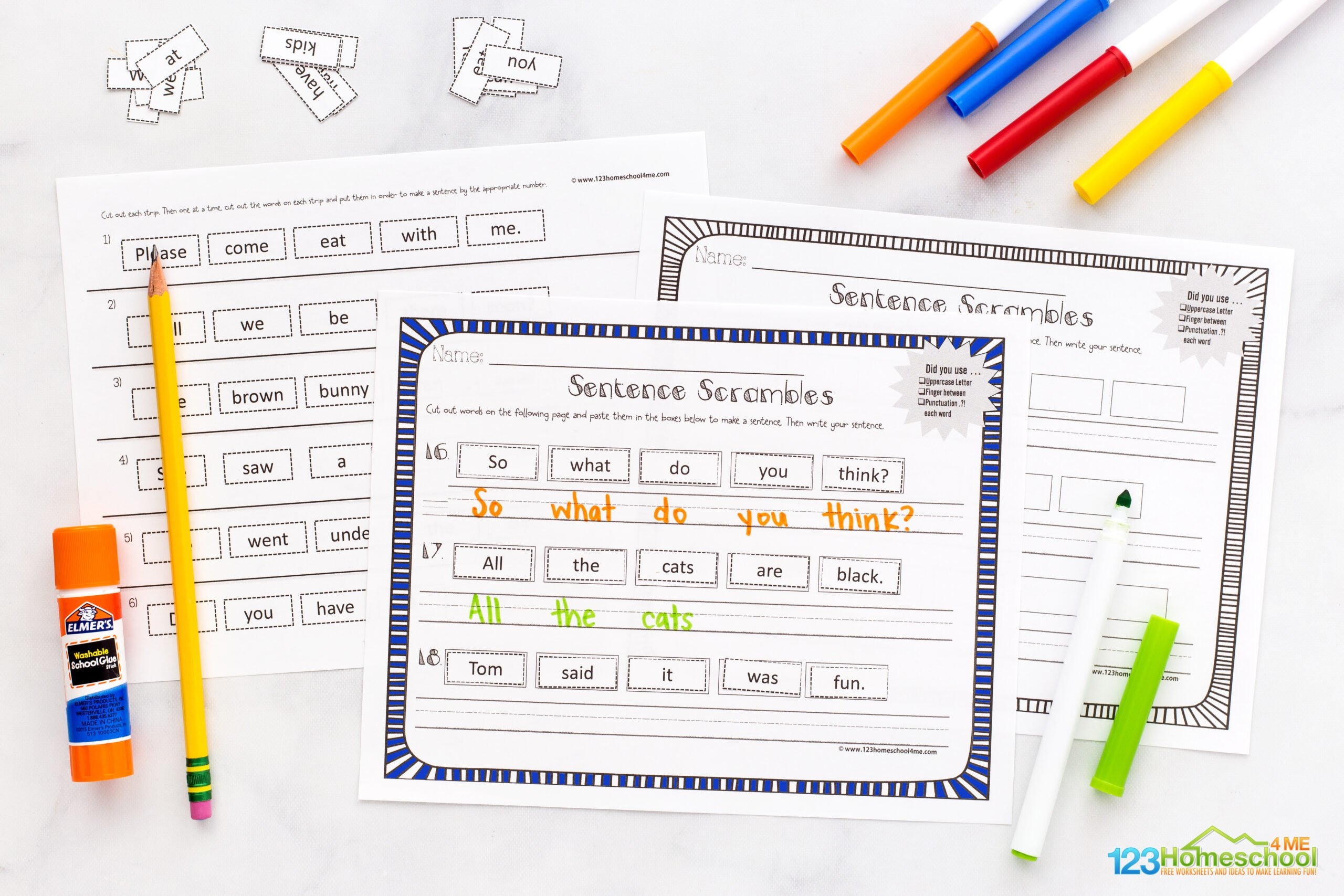 FREE Printable Sentence Scramble Worksheets For Kids FREE Printable Sentence Scramble Worksheets For Kids
