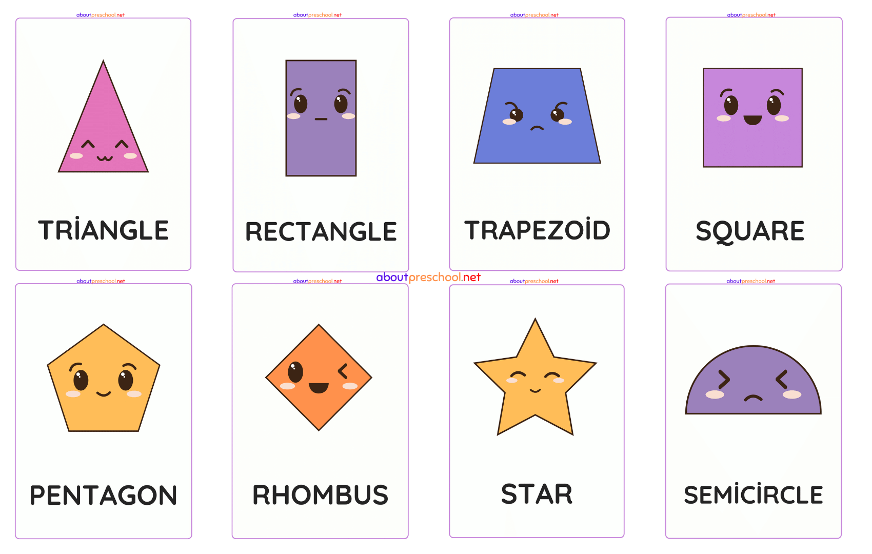 Shape Cards Preschool Printable Shape Cards Preschool Printable