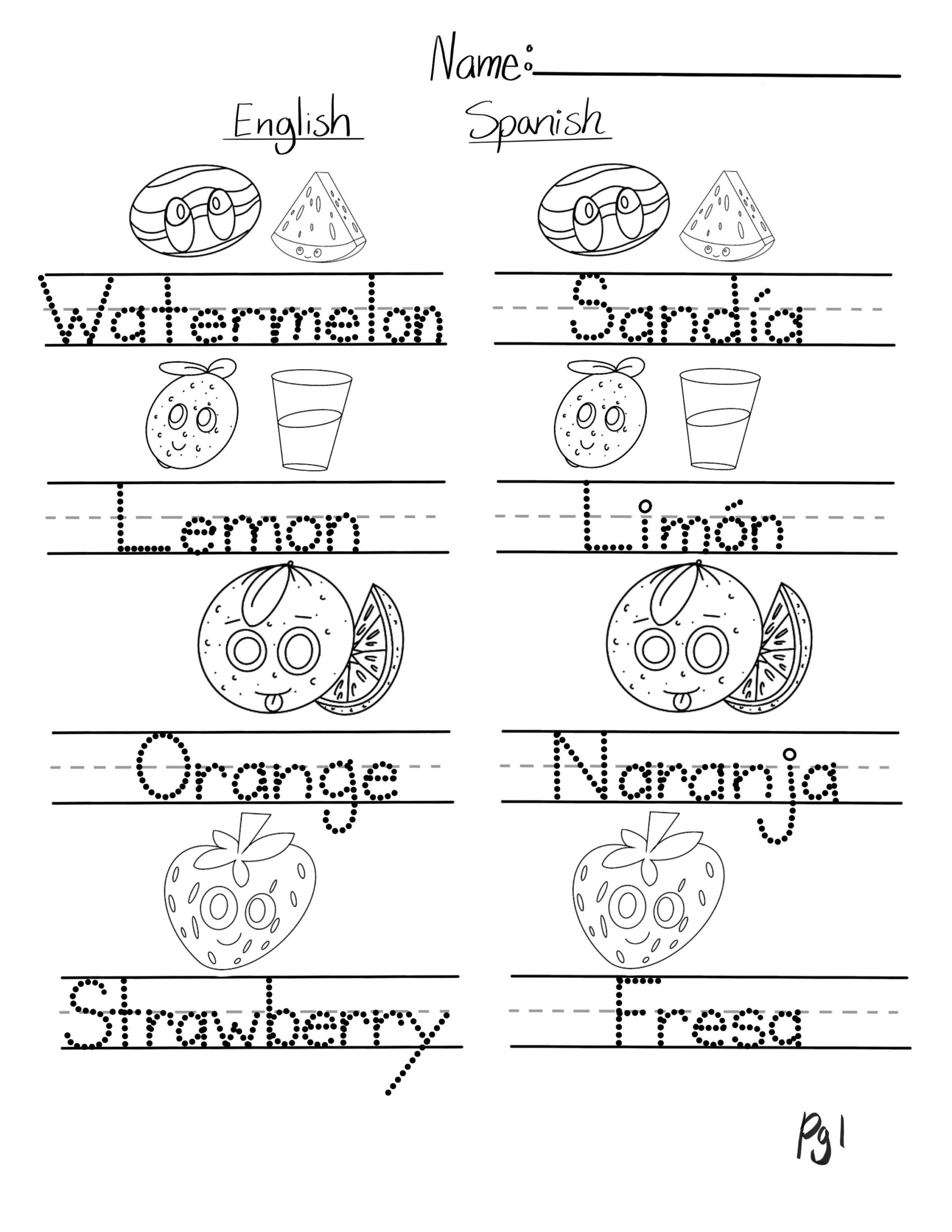 Spanish Worksheets For Kindergarten Free