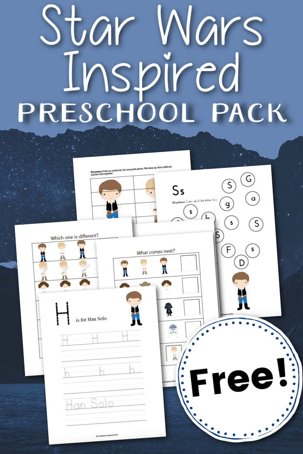 Free Printable Star Wars Preschool Learning Pack Free Printable Star Wars Preschool Learning Pack