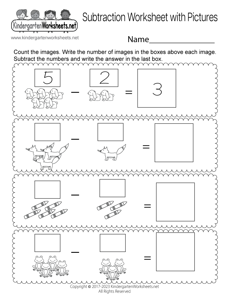 Free Printable Subtraction Worksheets With Pictures Free Printable Subtraction Worksheets With Pictures