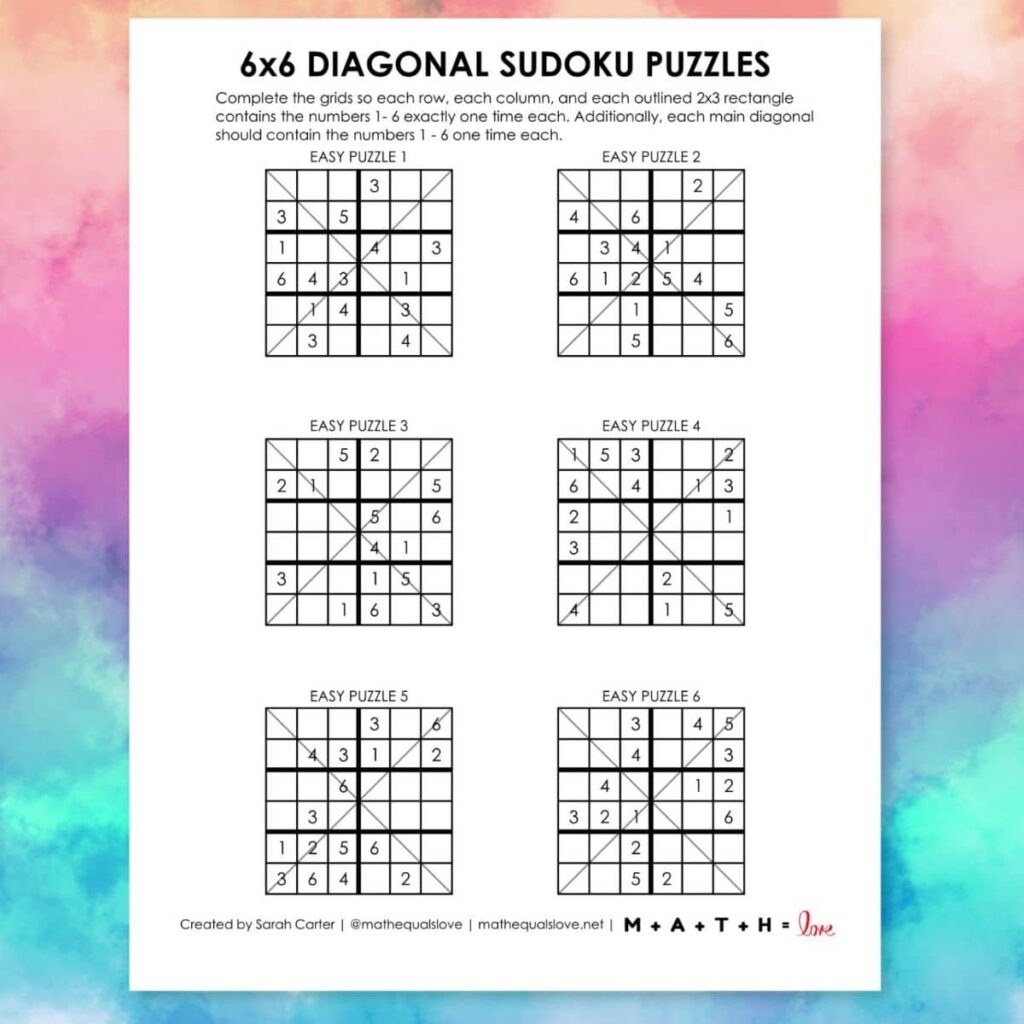 Printable Sudoku Worksheets Pdf