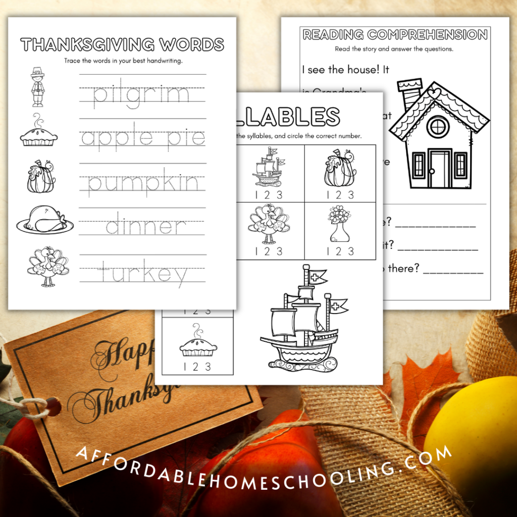 Free Printable Thanksgiving Kindergarten Worksheets
