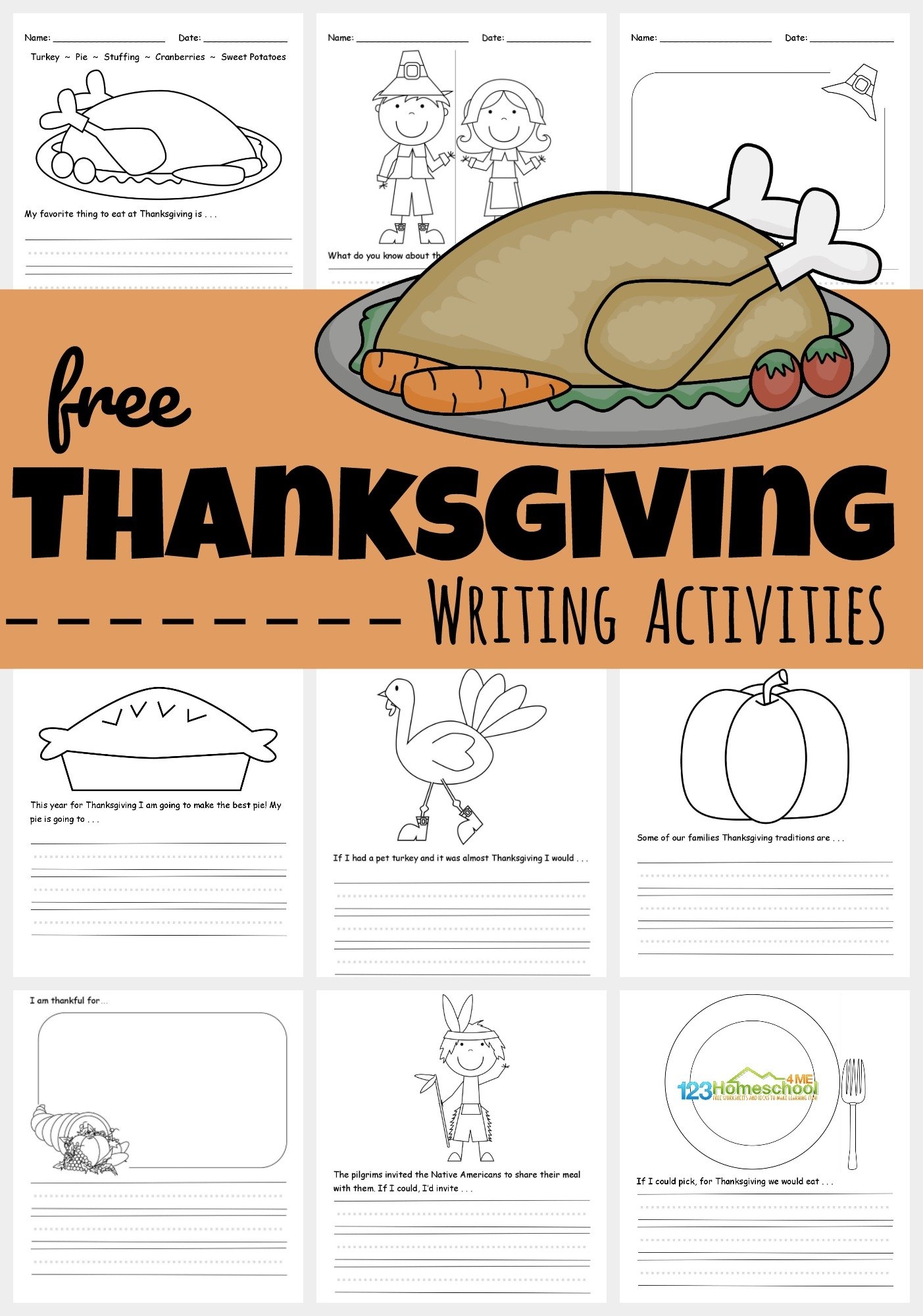 FREE Printable Thanksgiving Writing Activities FREE Printable Thanksgiving Writing Activities