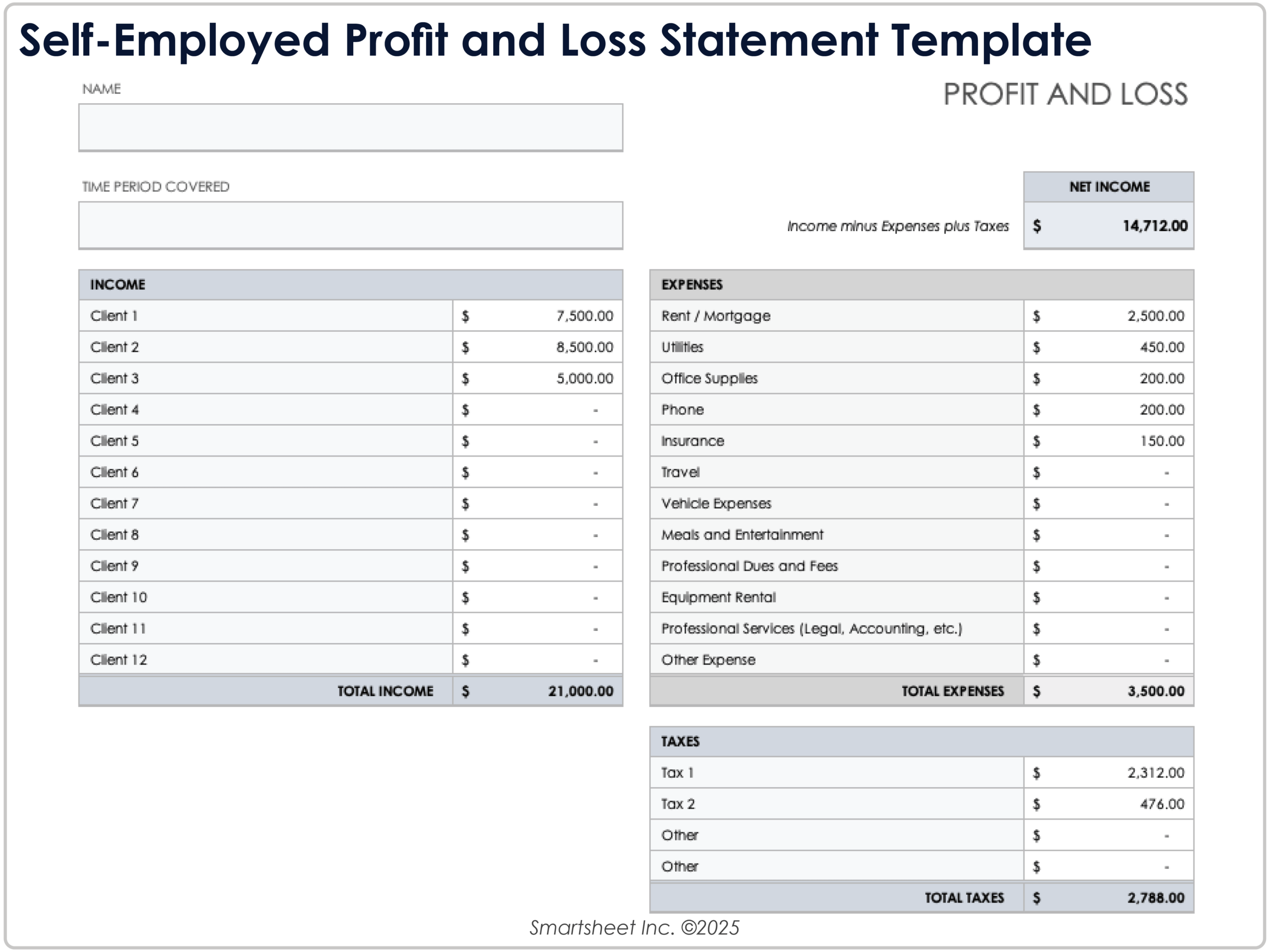 Free Profit And Loss Templates Free Profit And Loss Templates