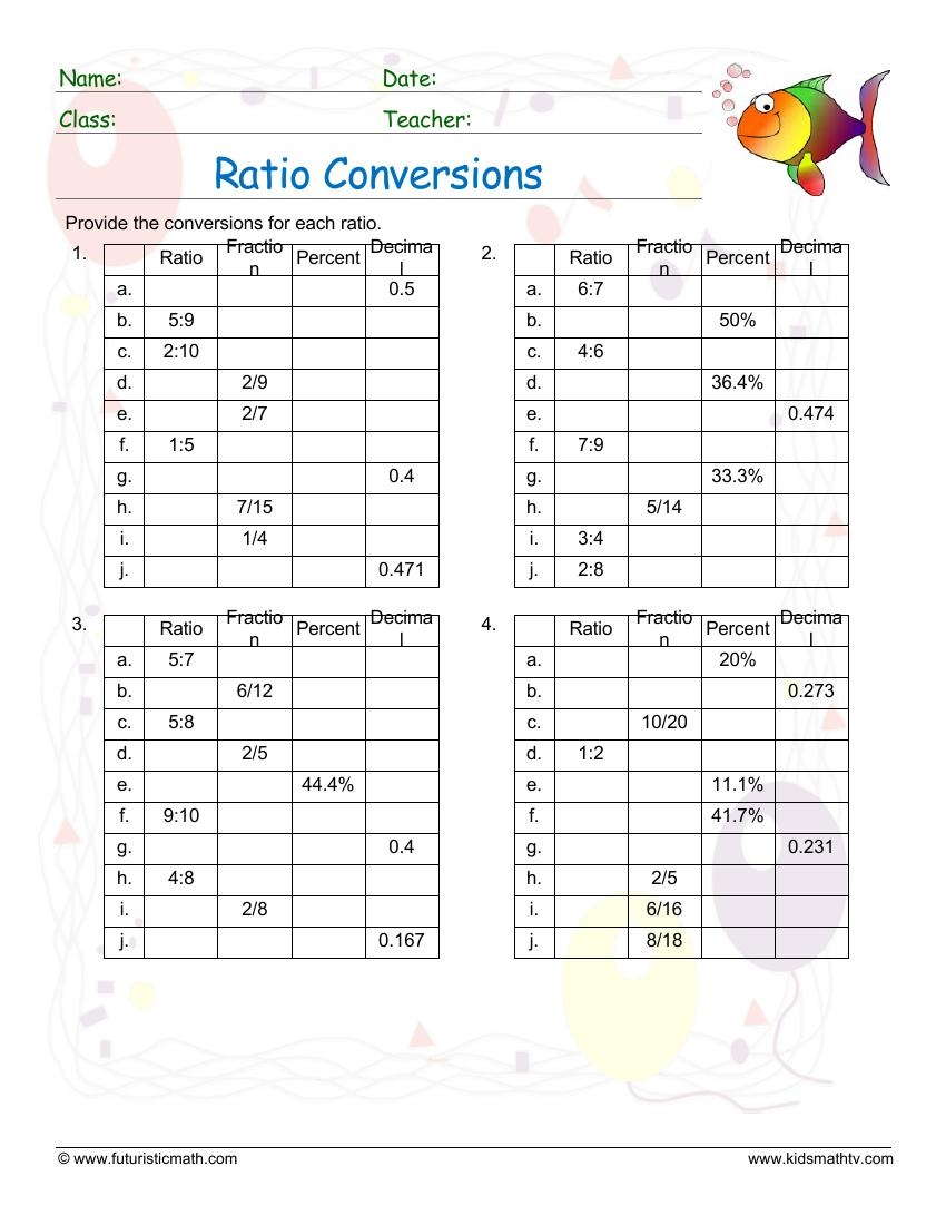 Free Ratio Percentage Math Worksheets Pdf Math Champions
