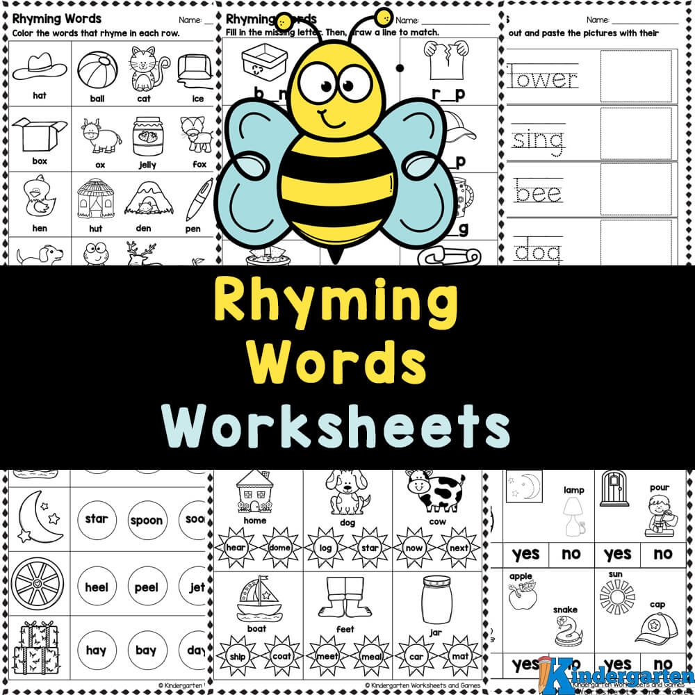Preschool Kindergarten Rhyming Words Worksheet