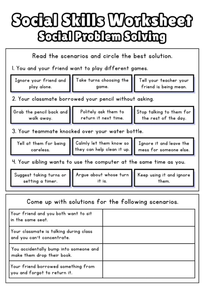 Free Social Skills Worksheets 2025