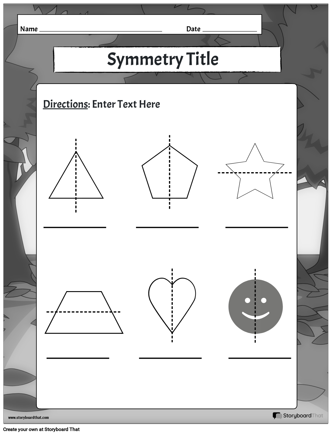 Free Symmetry Worksheets Customize With Storyboard That
