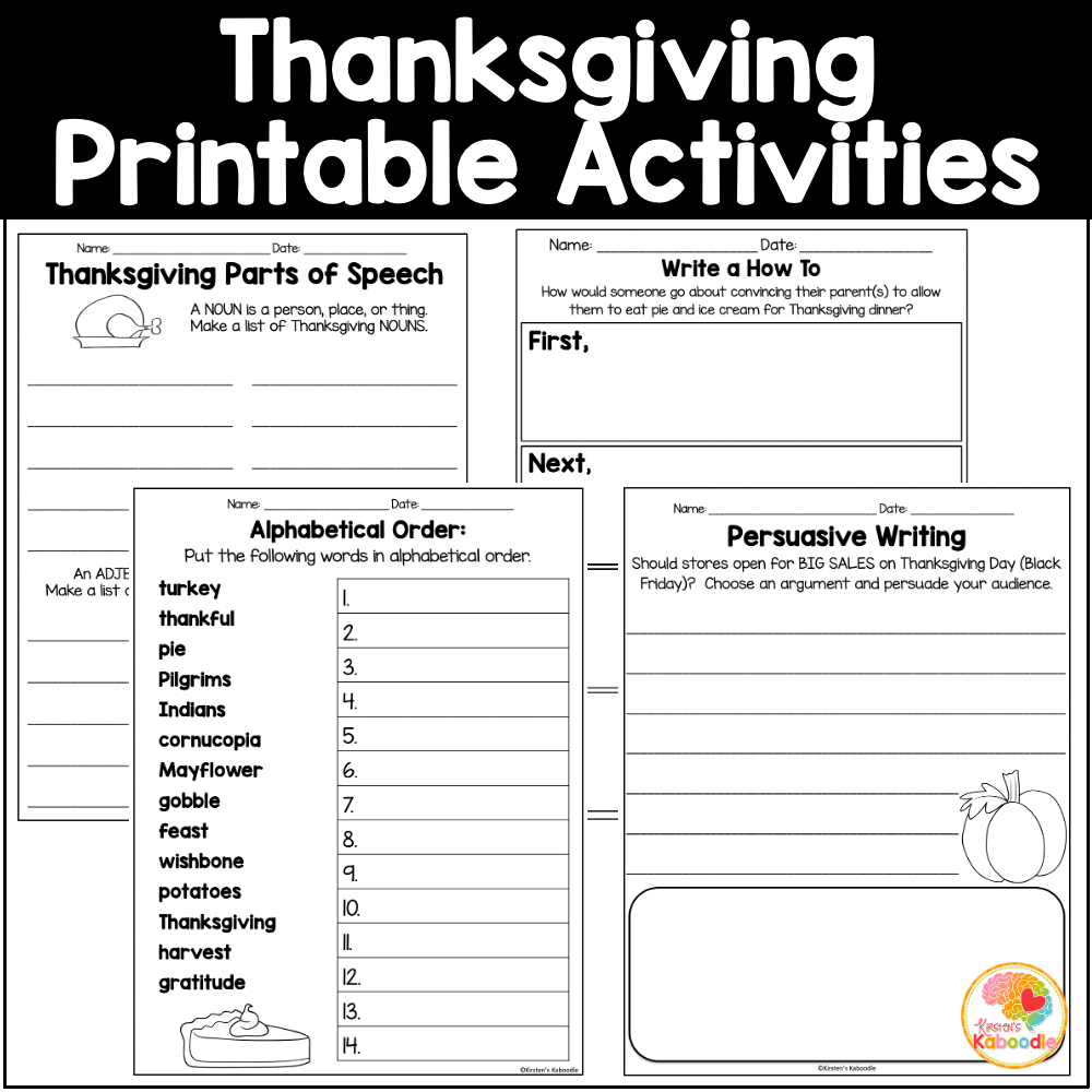 Free Fourth Grade Thanksgiving Worksheets Free Fourth Grade Thanksgiving Worksheets