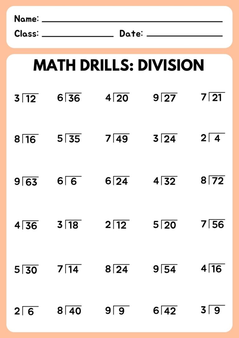 Free To Edit And Print Division Worksheet Templates Canva