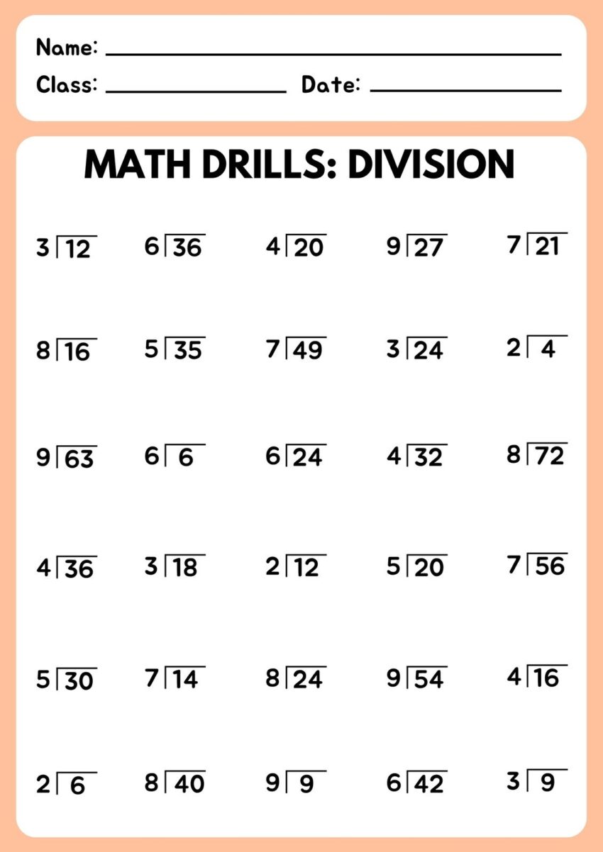 Free To Edit And Print Division Worksheet Templates Canva