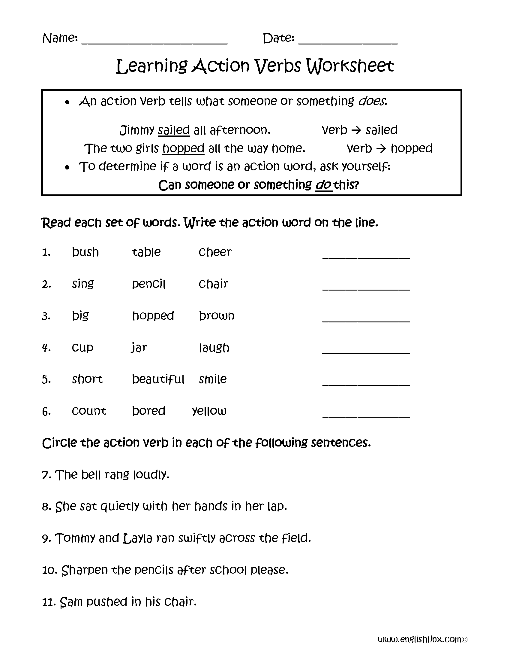 Free Verb Worksheet For Middle School Download Free Verb 