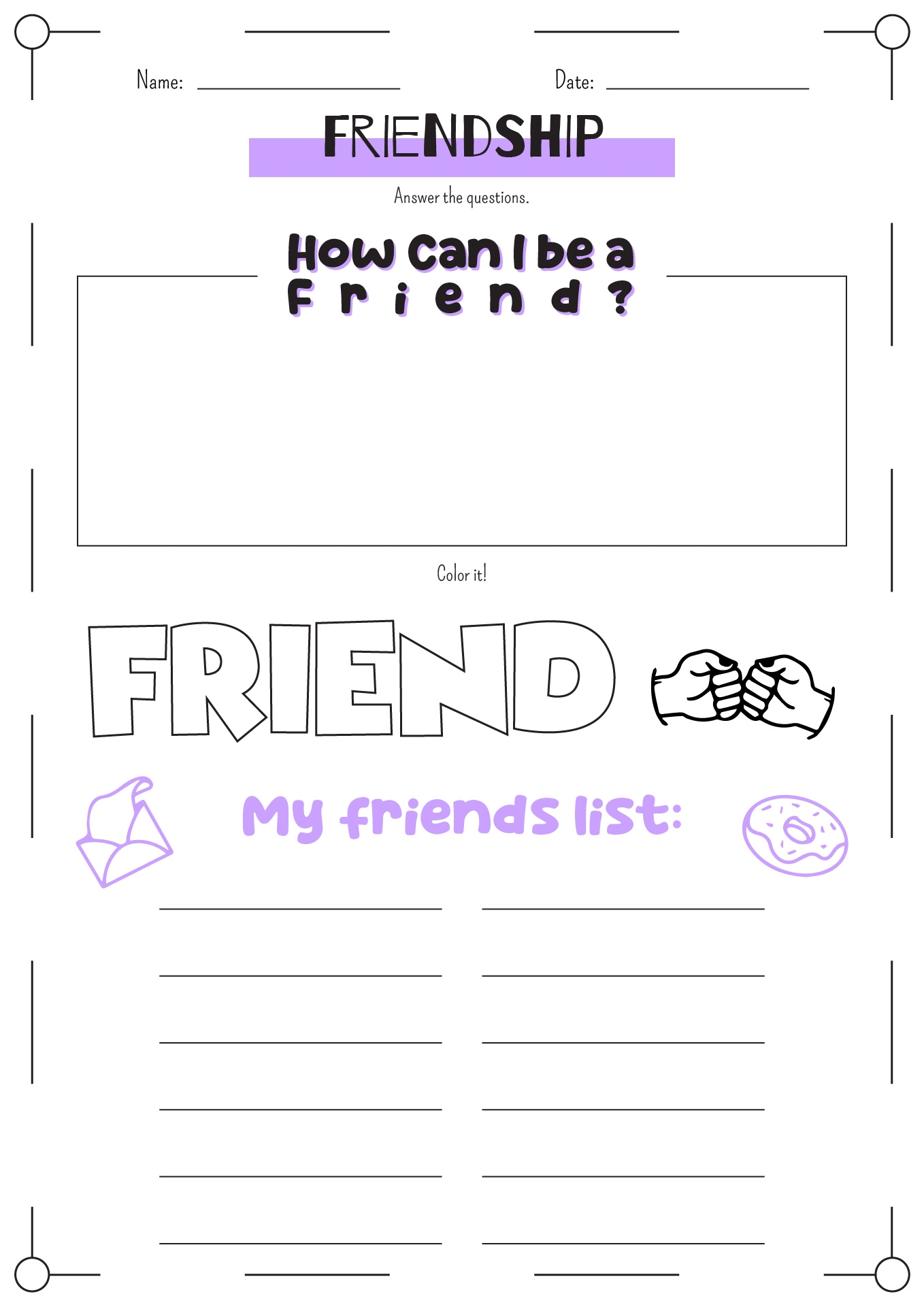 Friendship Printable Worksheets For Preschool Made By Teachers Friendship Printable Worksheets For Preschool Made By Teachers