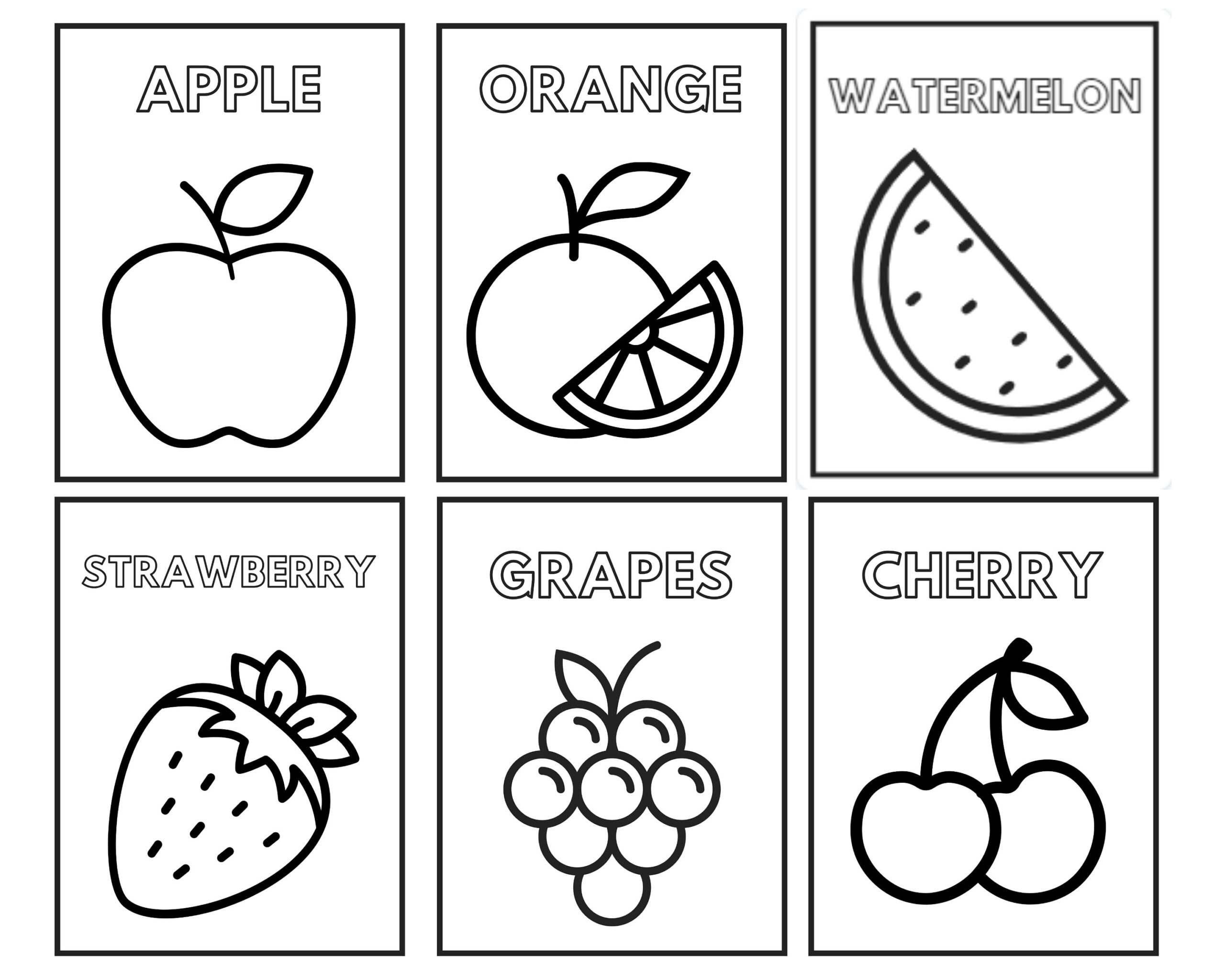 Fruit Coloring Pages Simple Designs For Toddlers U0026 Preschoolers PDF Downloadable File Etsy Fruit Coloring Pages Simple Designs For Toddlers U0026 Preschoolers PDF Downloadable File Etsy