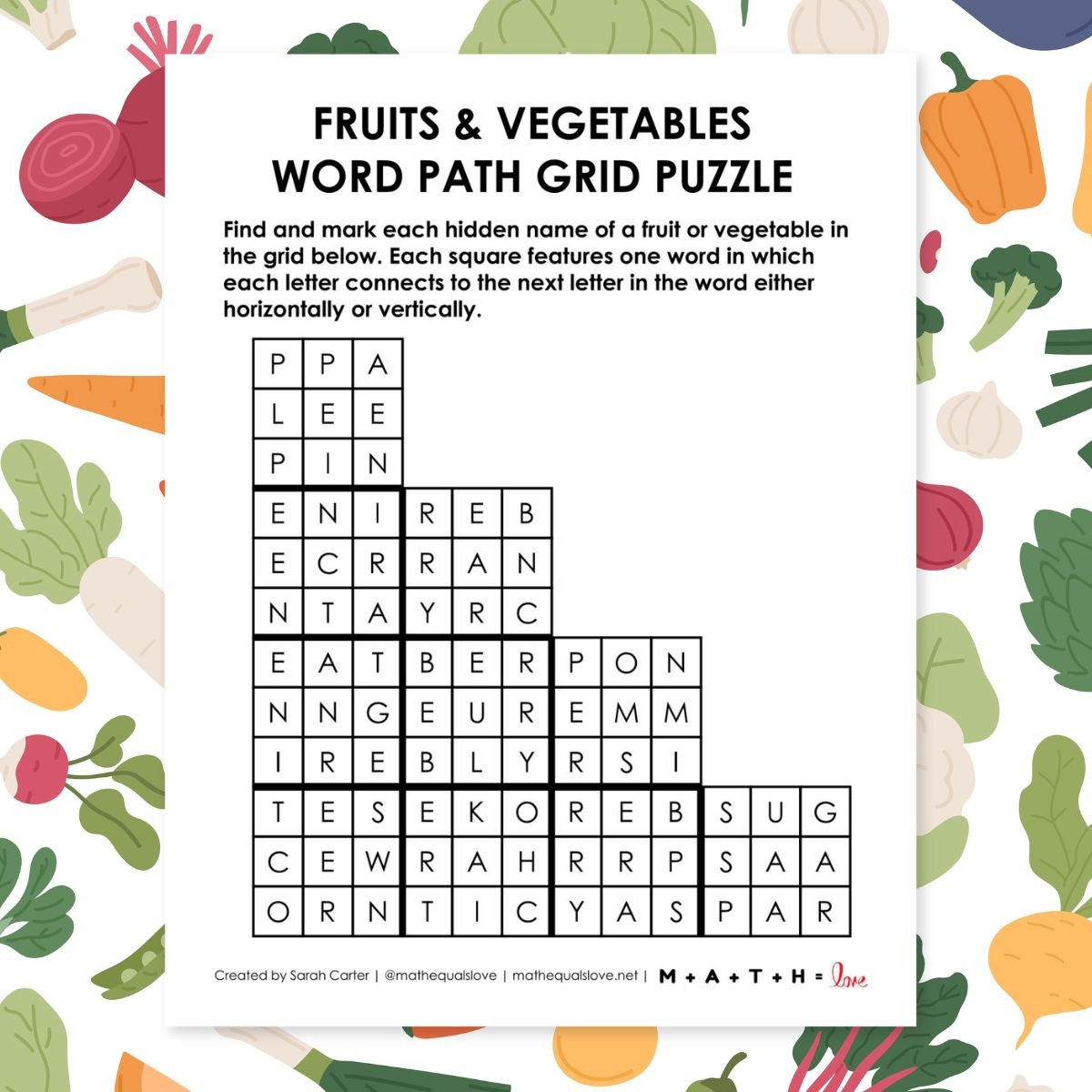 Fruits And Vegetables Maze Worksheets Fruits And Vegetables Maze Worksheets