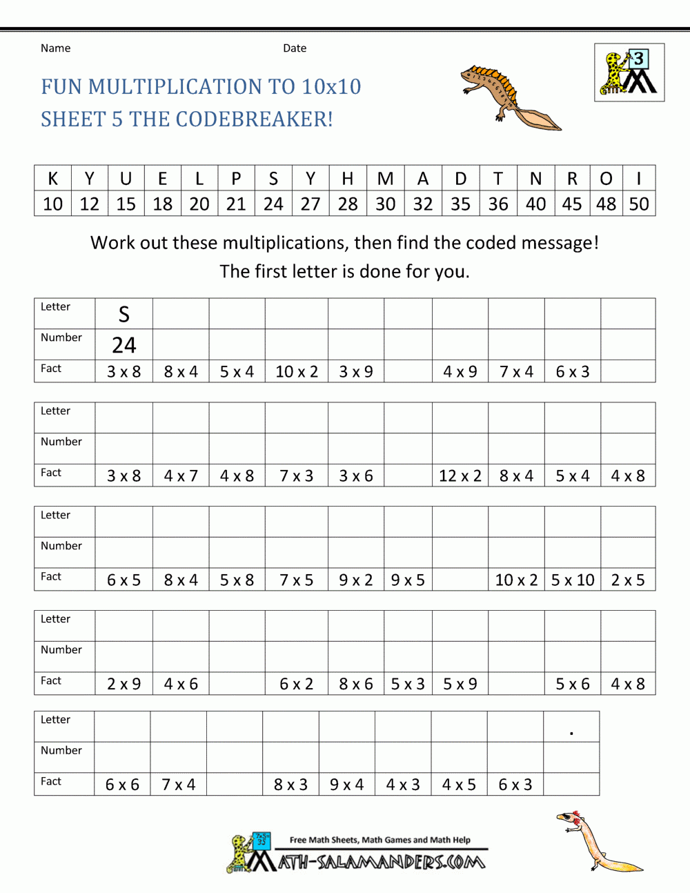 Fun Multiplication Worksheets To 10x10 Fun Multiplication Worksheets To 10x10