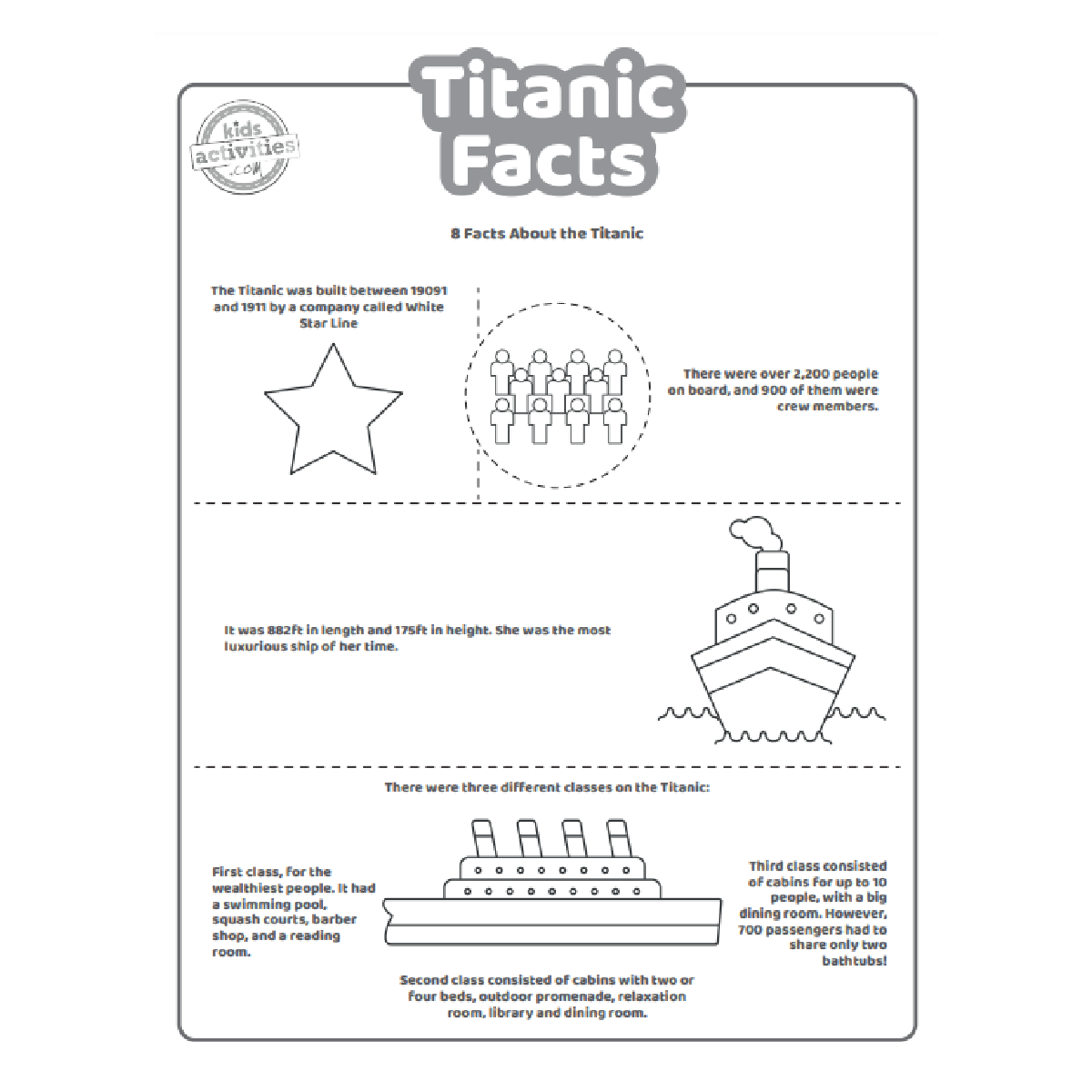 Fun Titanic Facts For Kids To Print And Learn Kids Activities Blog