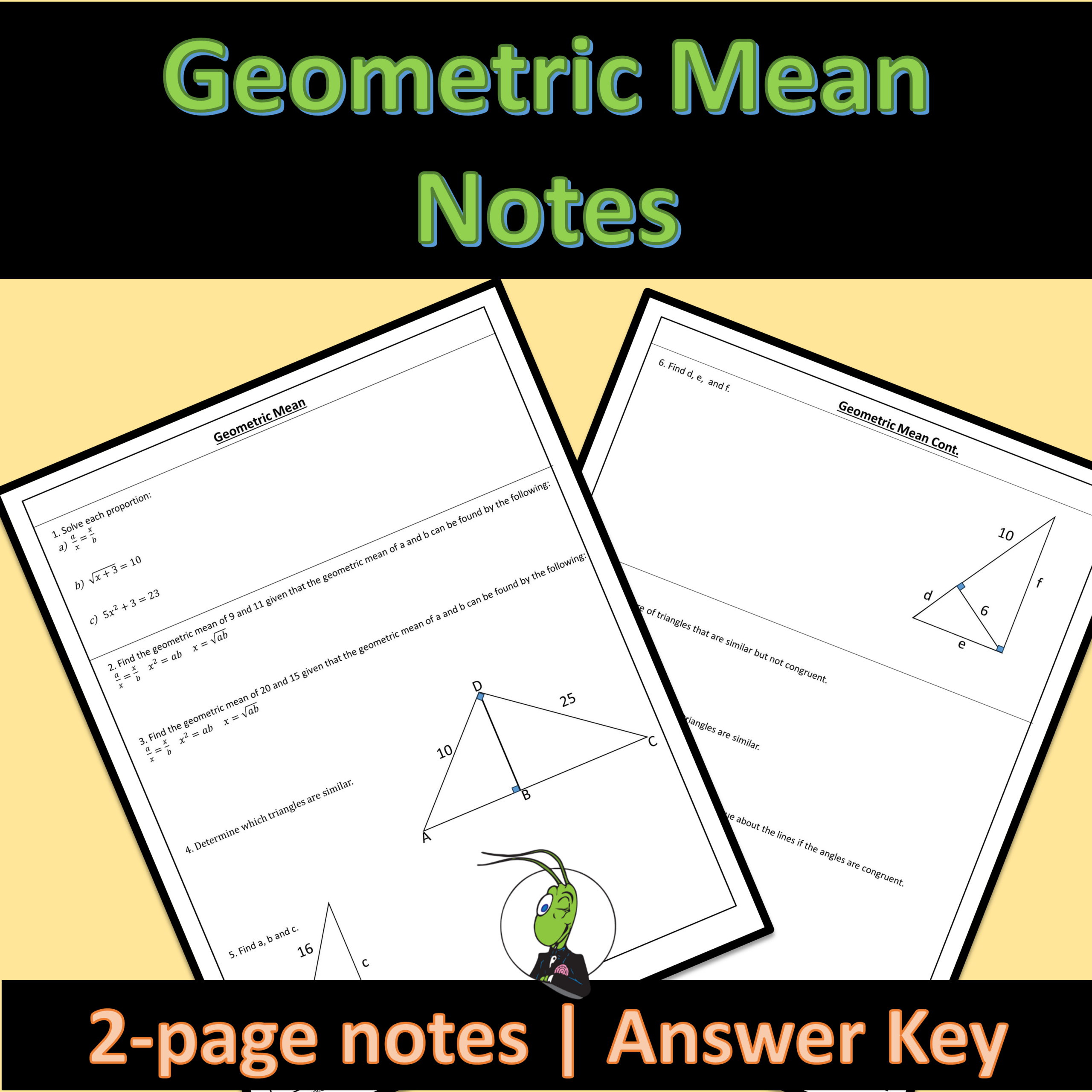 Geometric Mean Maze Worksheet Answer Key