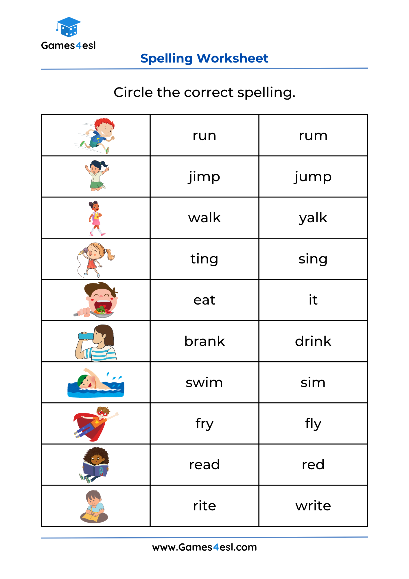 Grade 1 Spelling Worksheets Games4esl Grade 1 Spelling Worksheets Games4esl