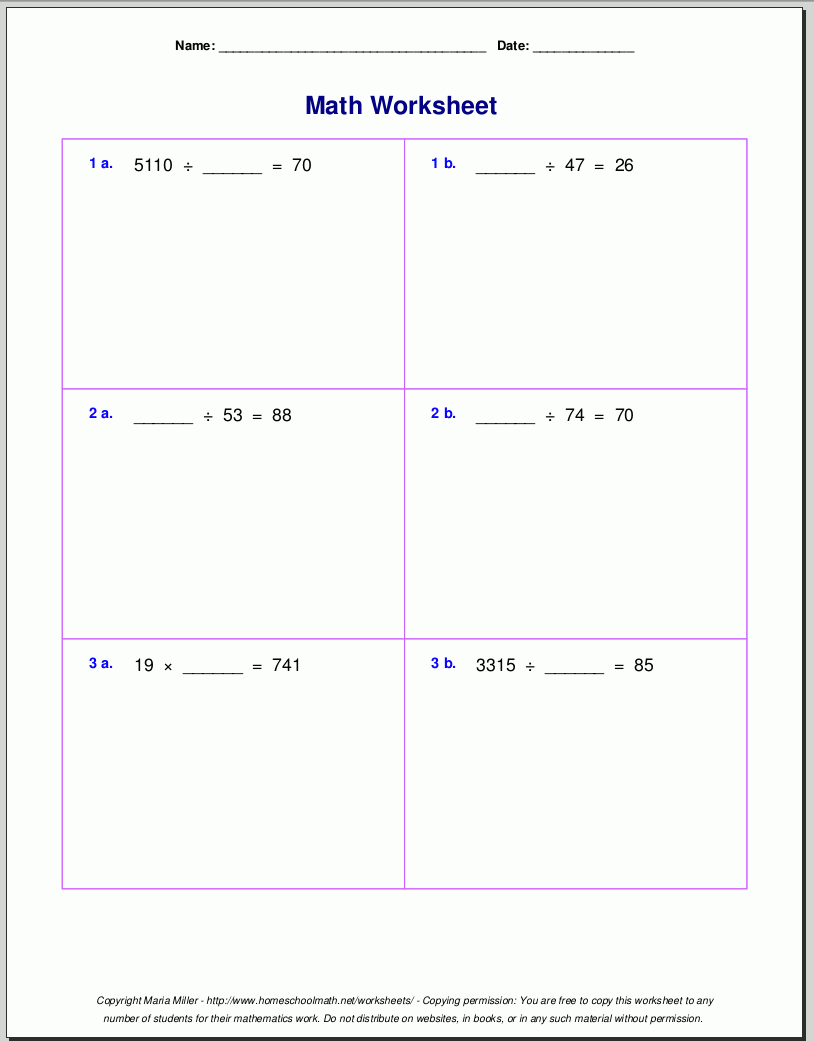 Grade 5 Multiplication Worksheets
