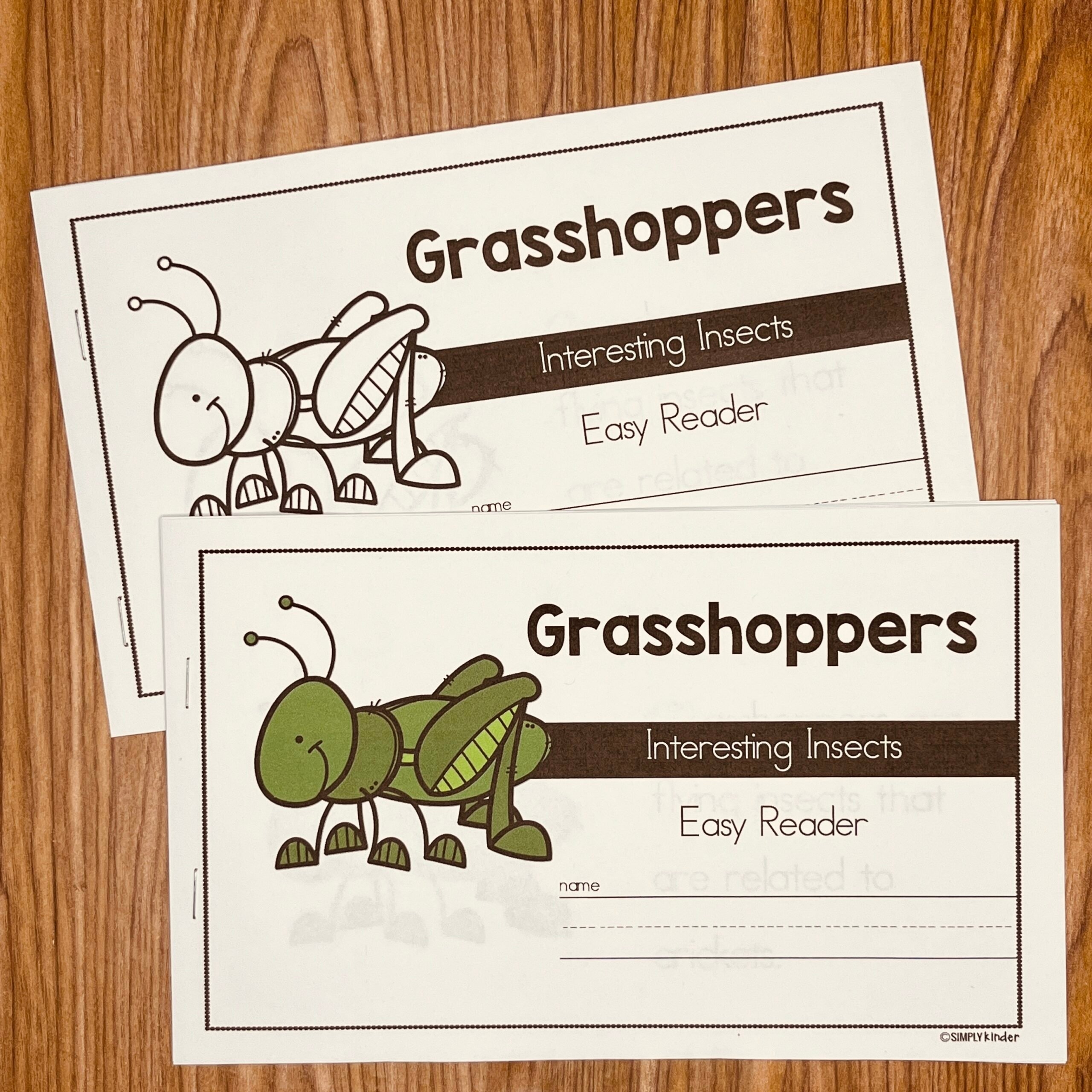 Grasshopper Easy Reader U0026 Activities Insects U0026 Bugs Simply Kinder Plus