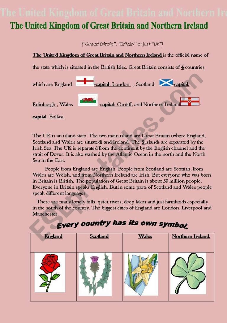 GREAT BRITAIN Reading comprehension ESL Worksheet By Nurikzhan