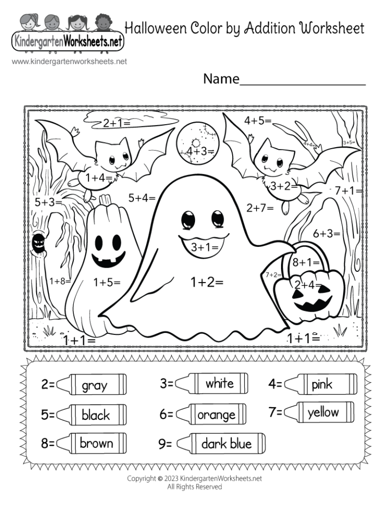 Halloween Color By Addition Worksheet Free Printable Digital U0026 PDF