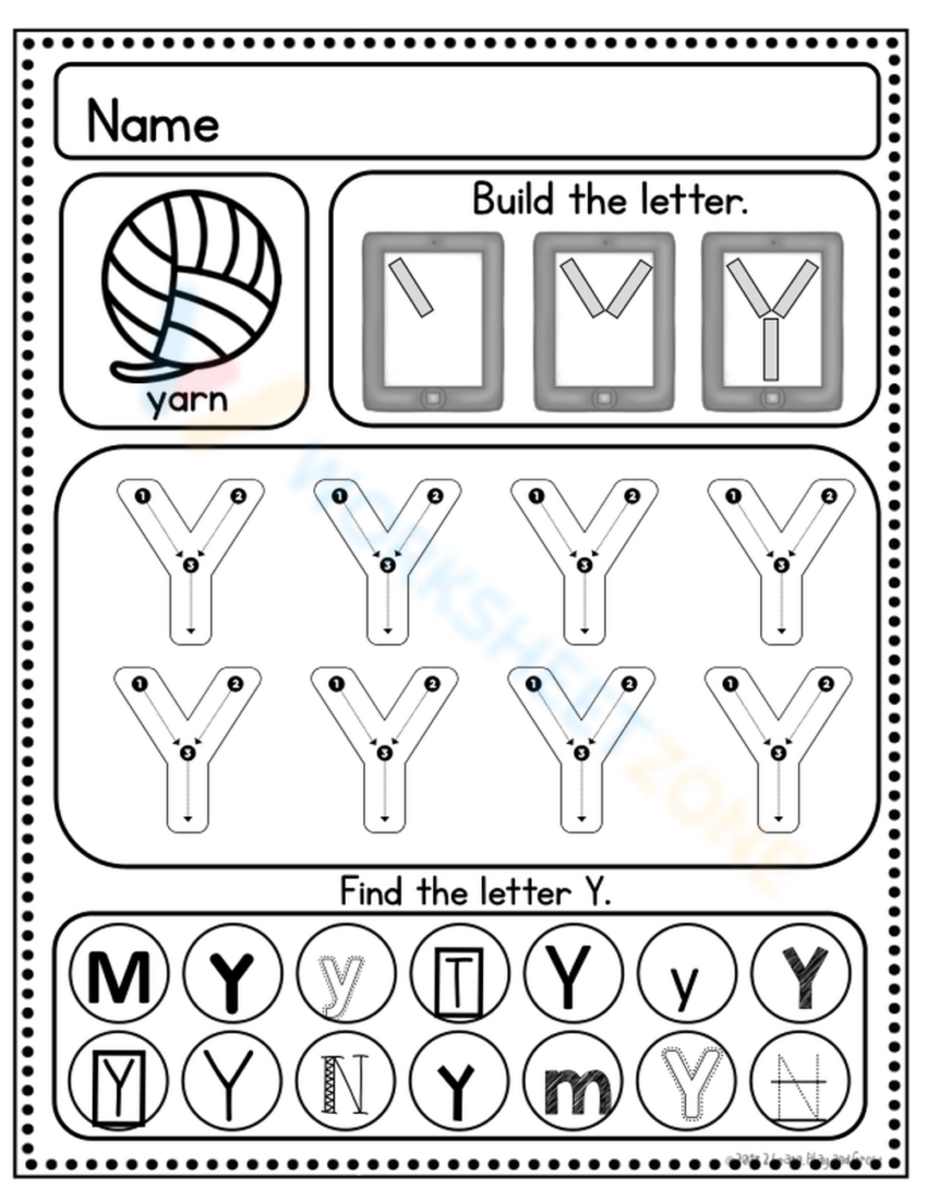 Handwriting Without Tears Letter Y Worksheet