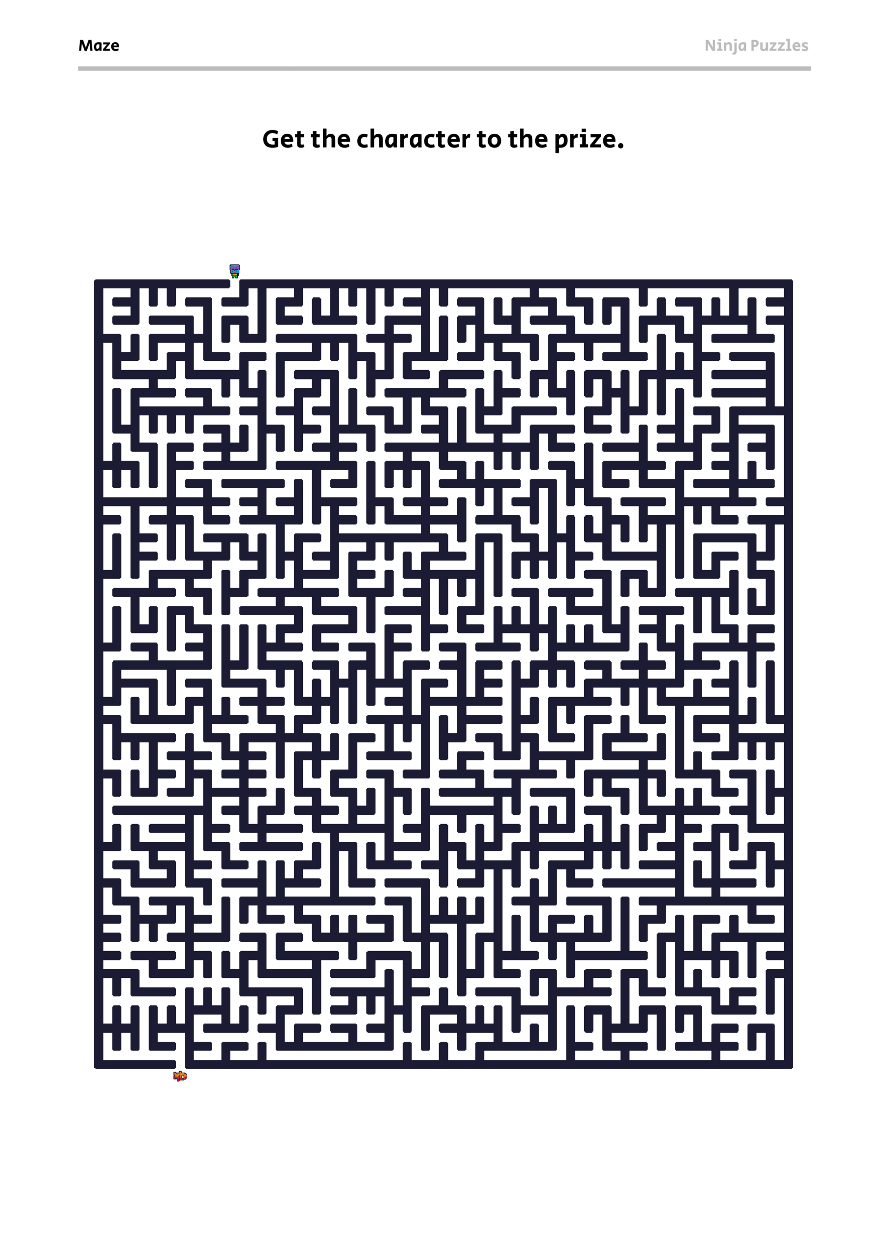 Hard Maze 14 Free Printable PDF Puzzle