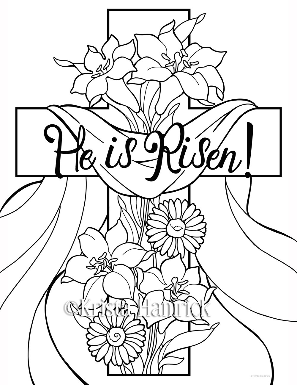 He Is Risen 2 Easter Coloring Pages For Children Etsy He Is Risen 2 Easter Coloring Pages For Children Etsy