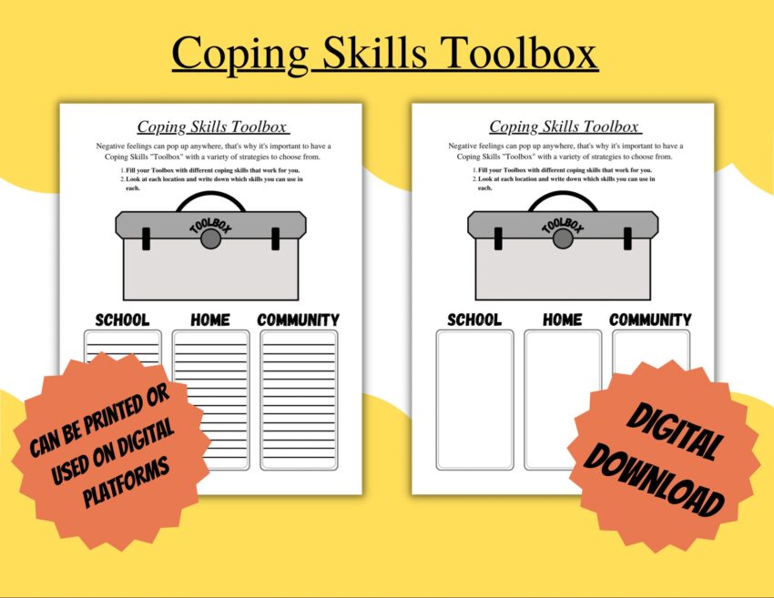 Healthy Coping Skills Coping Skills Worksheet Emotions Worksheet Printable Worksheet Printable Coping Skills Worksheet Etsy