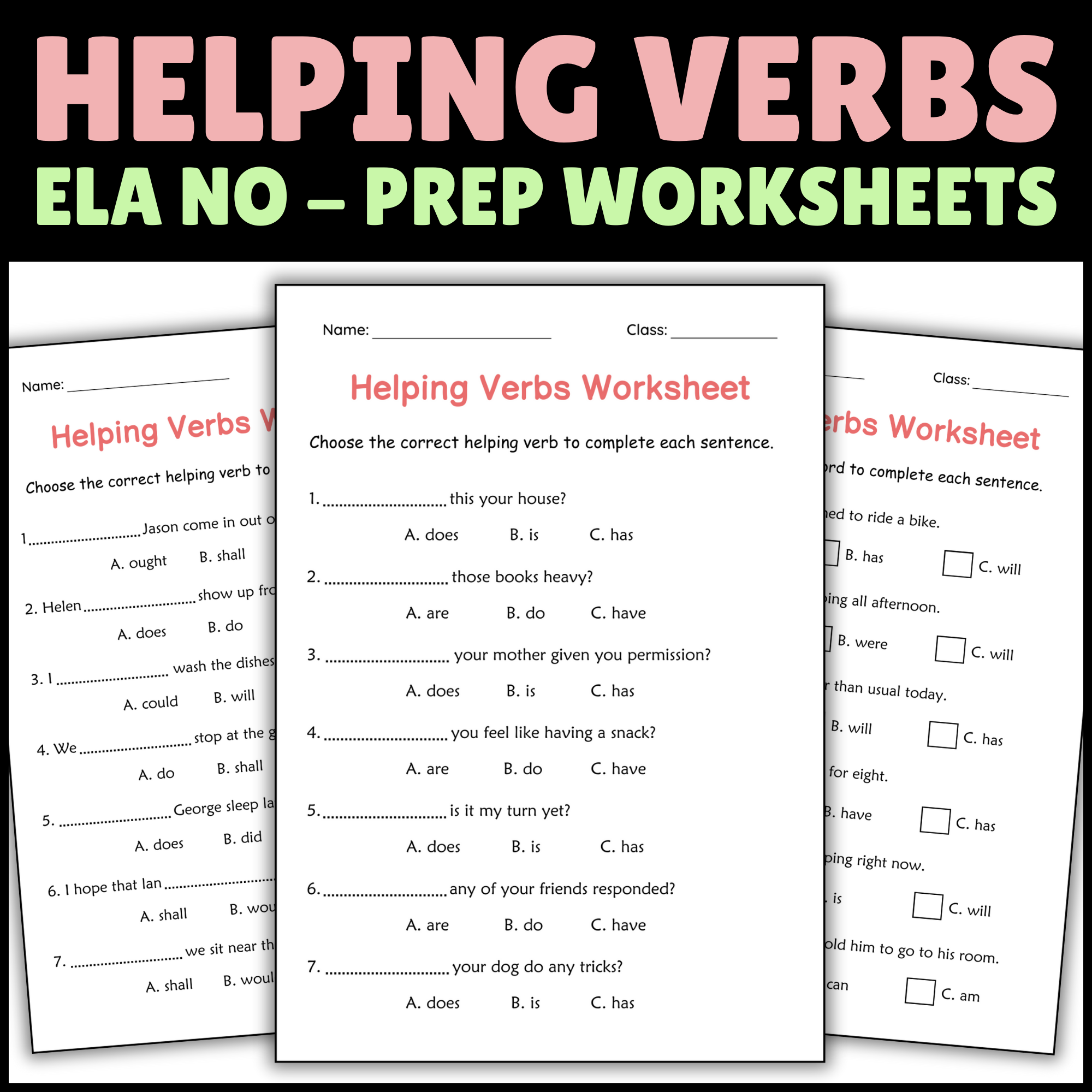 Free Verb Worksheets For 4th Grade