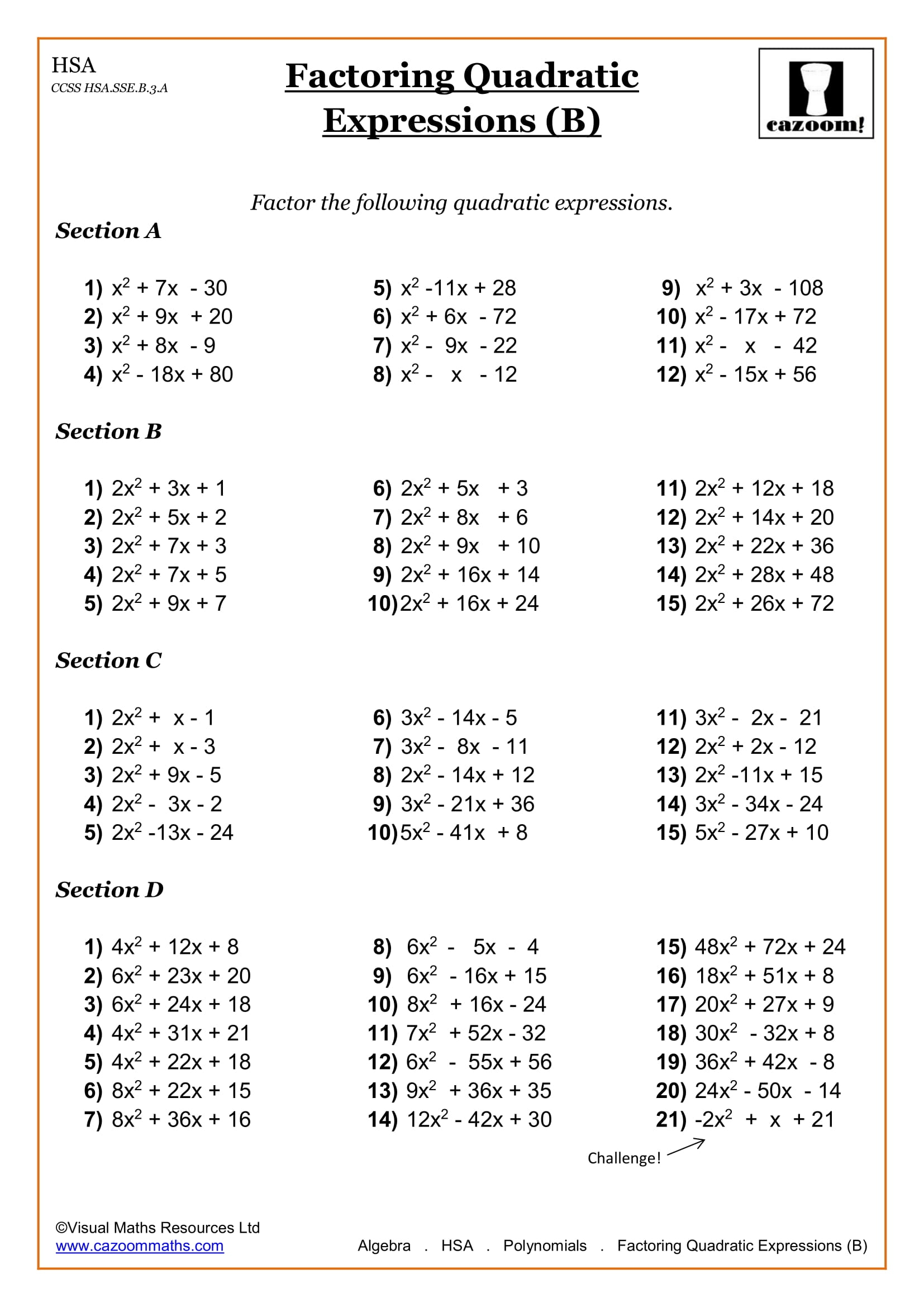 Free Printable High School Worksheets